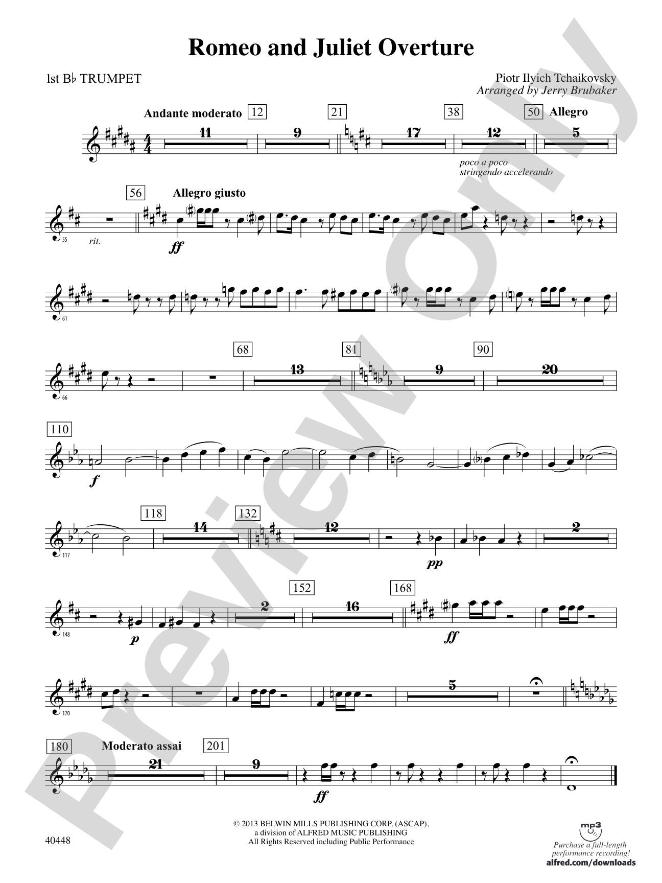 Romeo and Juliet Overture: 1st B-flat Trumpet