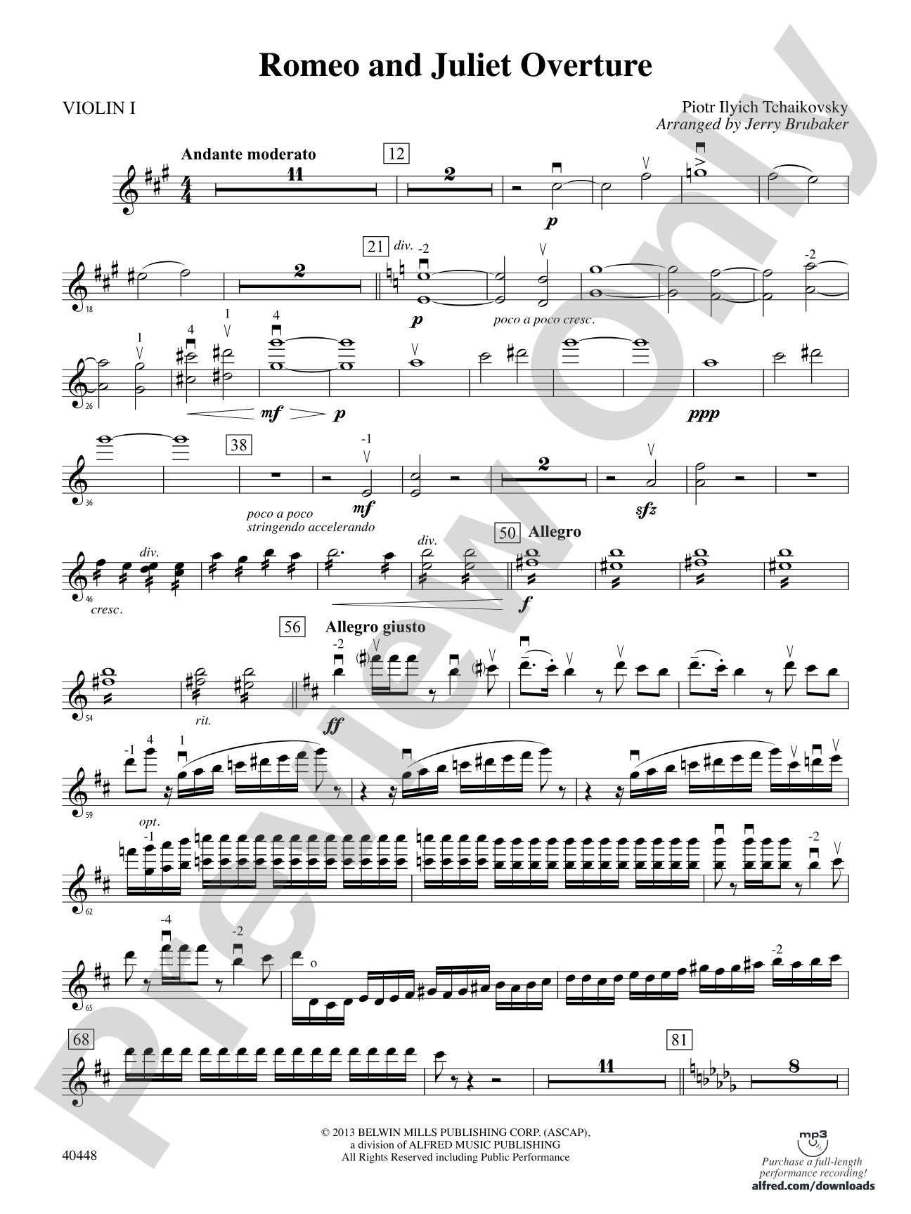 Romeo and Juliet Overture: 1st Violin