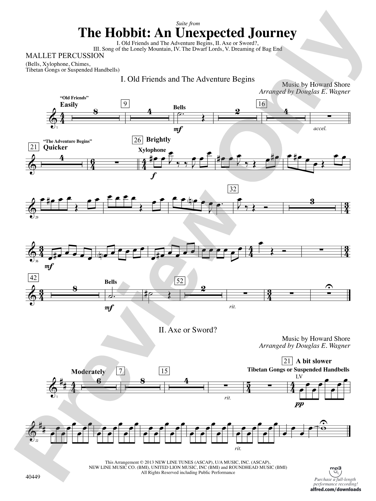 The Hobbit: An Unexpected Journey, Suite from: Mallets
