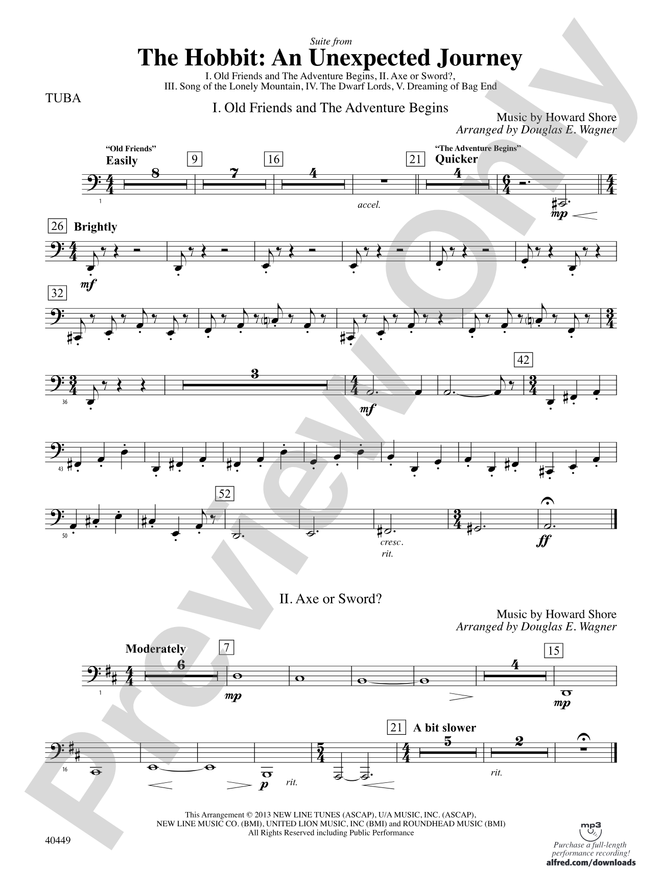 The Hobbit: An Unexpected Journey, Suite from: Tuba
