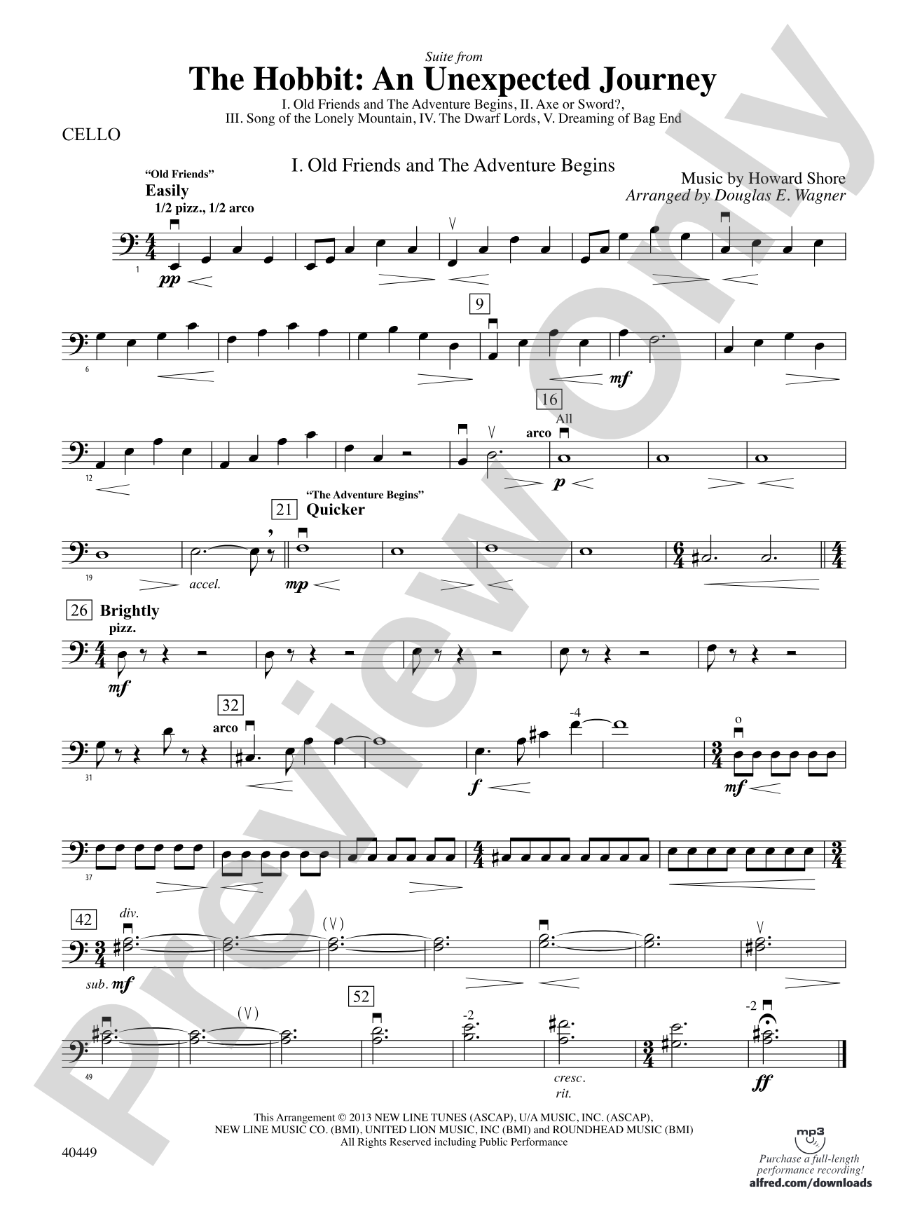 The Hobbit: An Unexpected Journey, Suite from: Cello