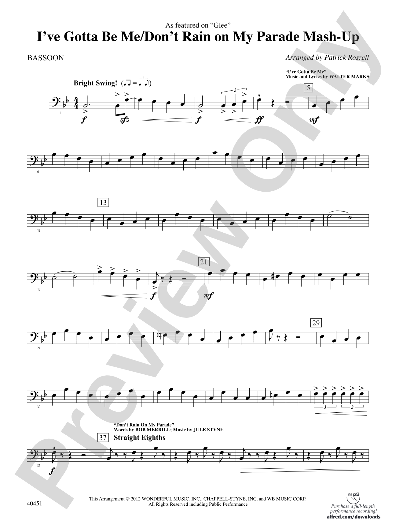 I’ve Gotta Be Me / Don’t Rain on My Parade Mash-Up: Bassoon