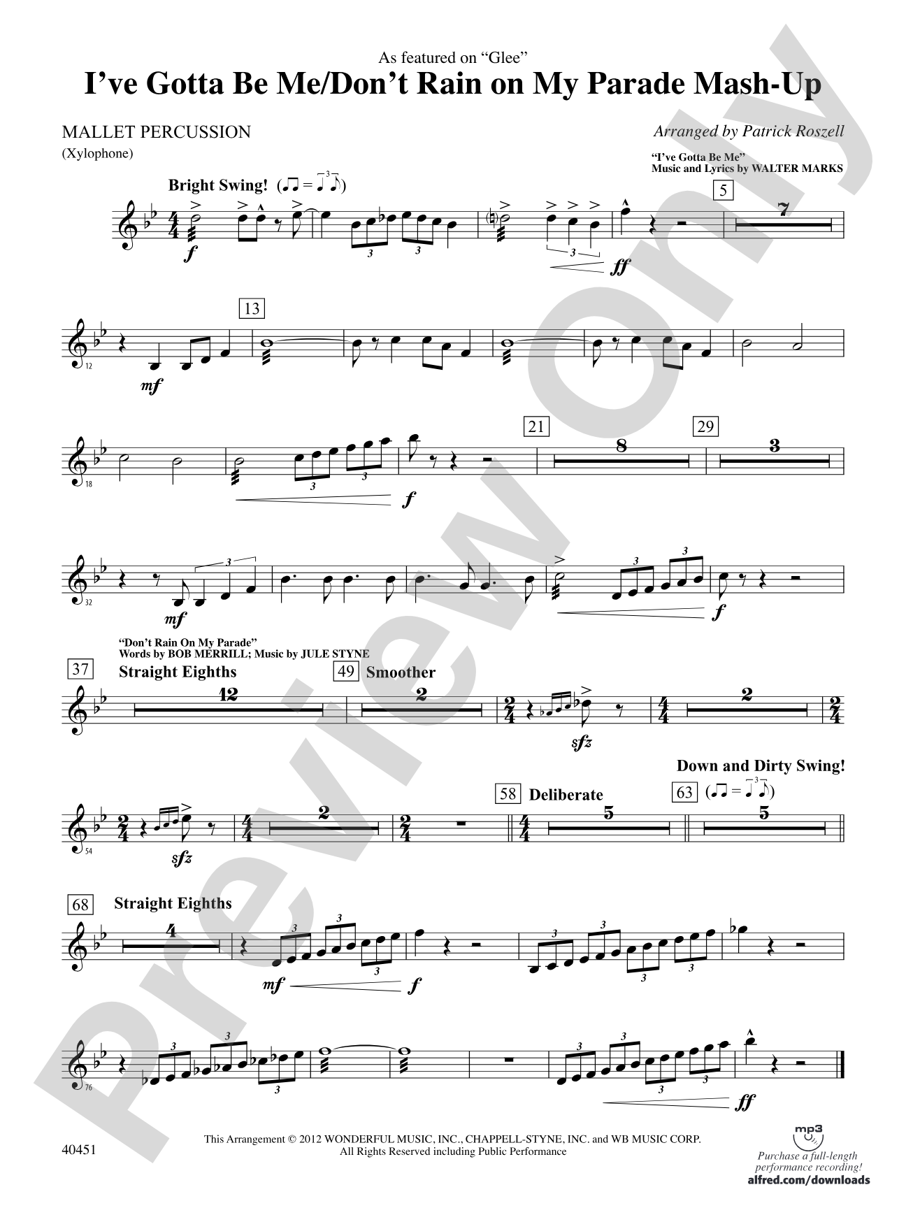 I’ve Gotta Be Me / Don’t Rain on My Parade Mash-Up: Mallets