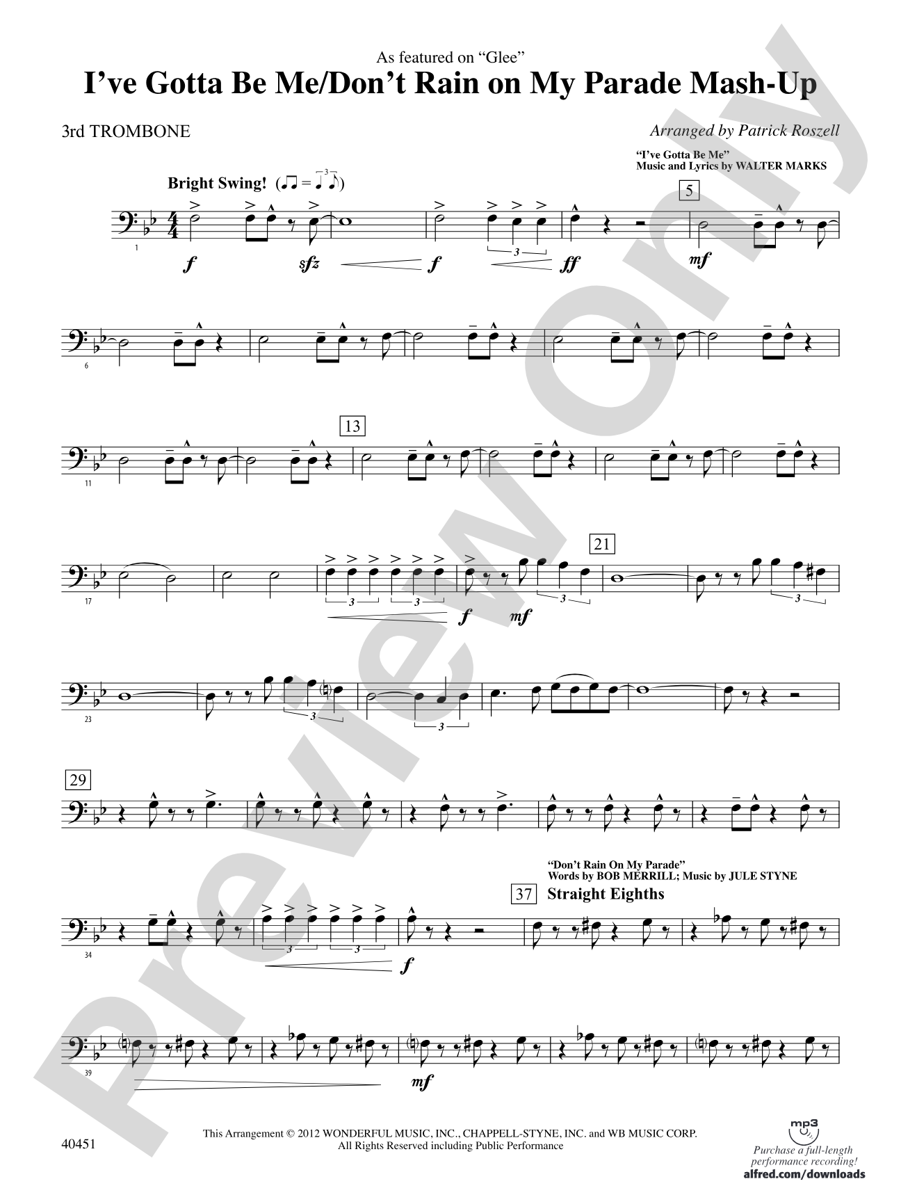 I’ve Gotta Be Me / Don’t Rain on My Parade Mash-Up: 3rd Trombone