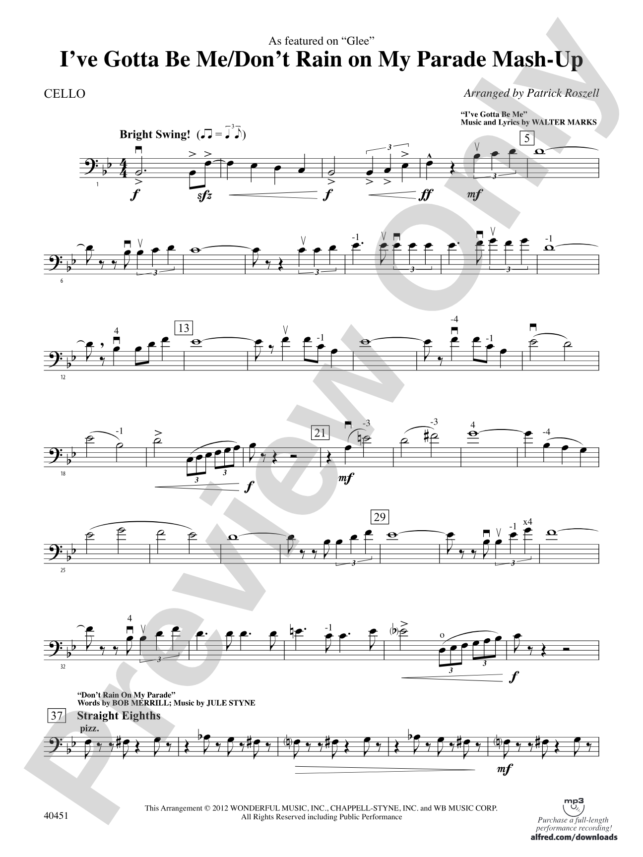 I’ve Gotta Be Me / Don’t Rain on My Parade Mash-Up: Cello