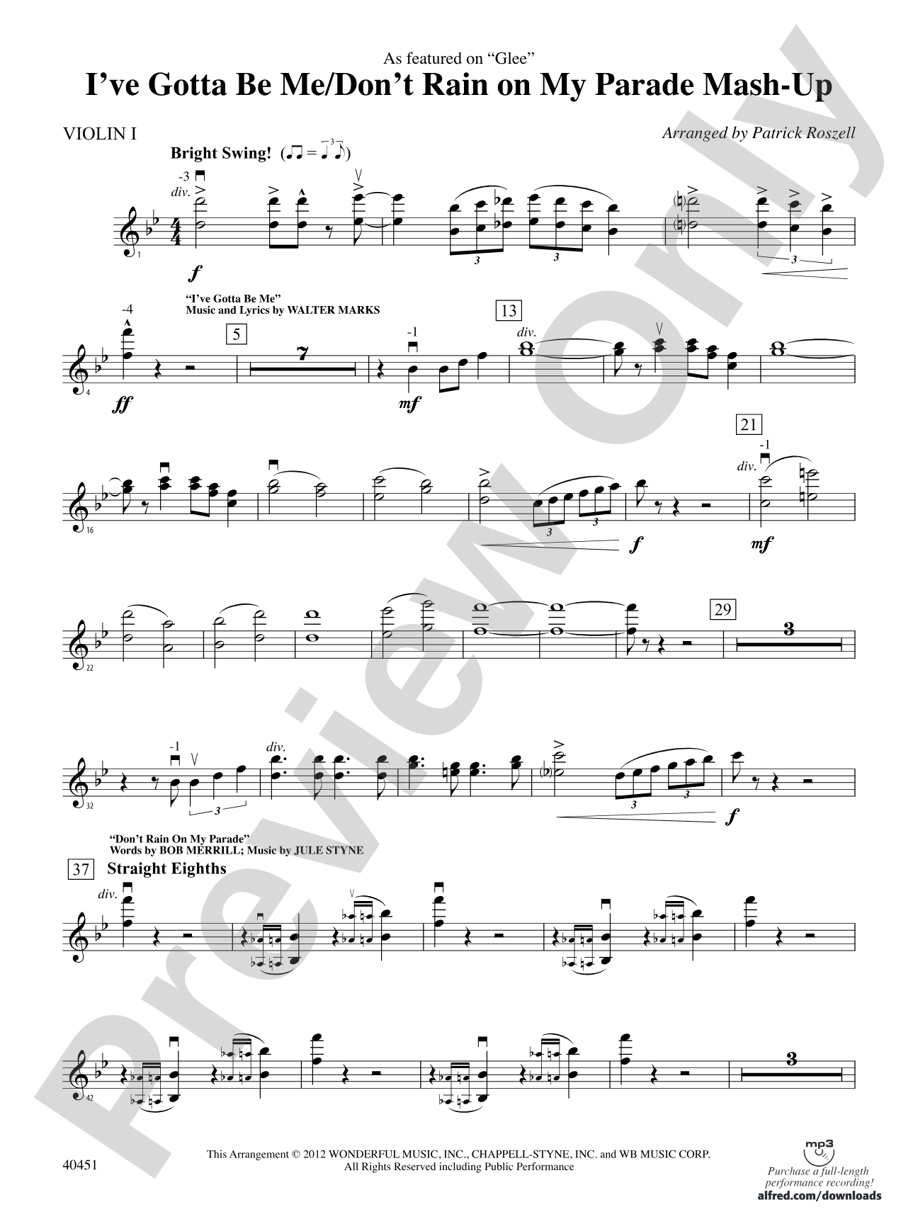 I’ve Gotta Be Me / Don’t Rain on My Parade Mash-Up: 1st Violin