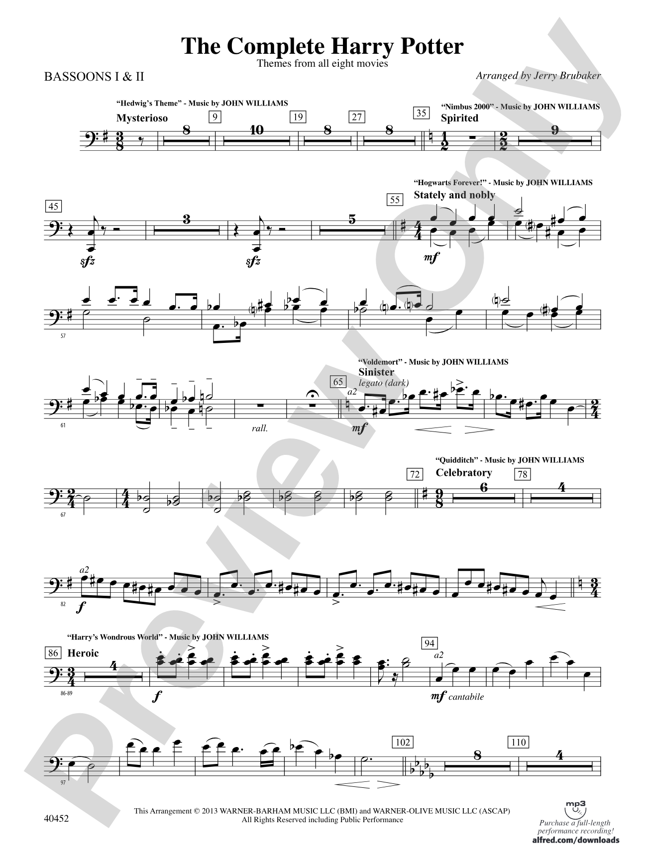 The Complete Harry Potter: Bassoon