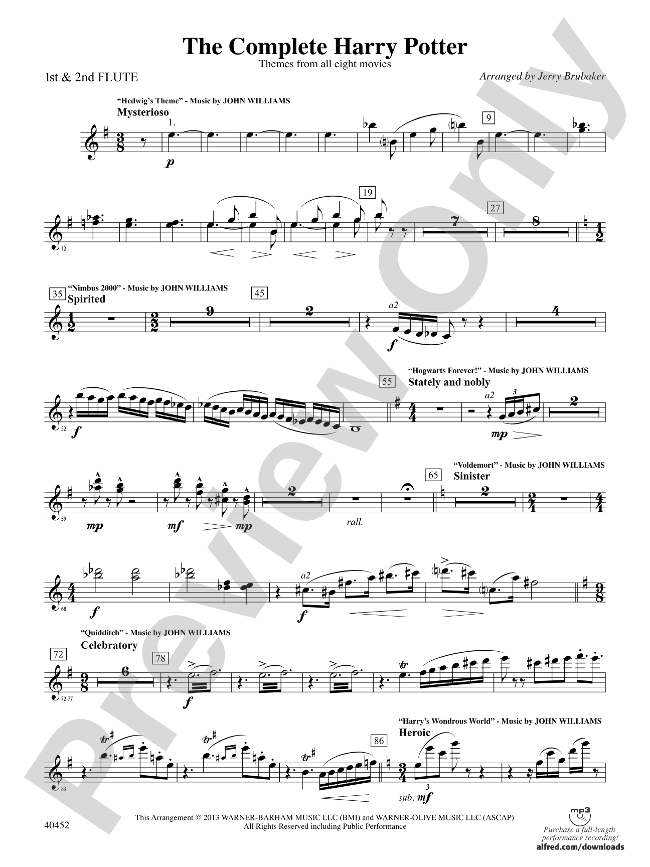 The Complete Harry Potter: Flute