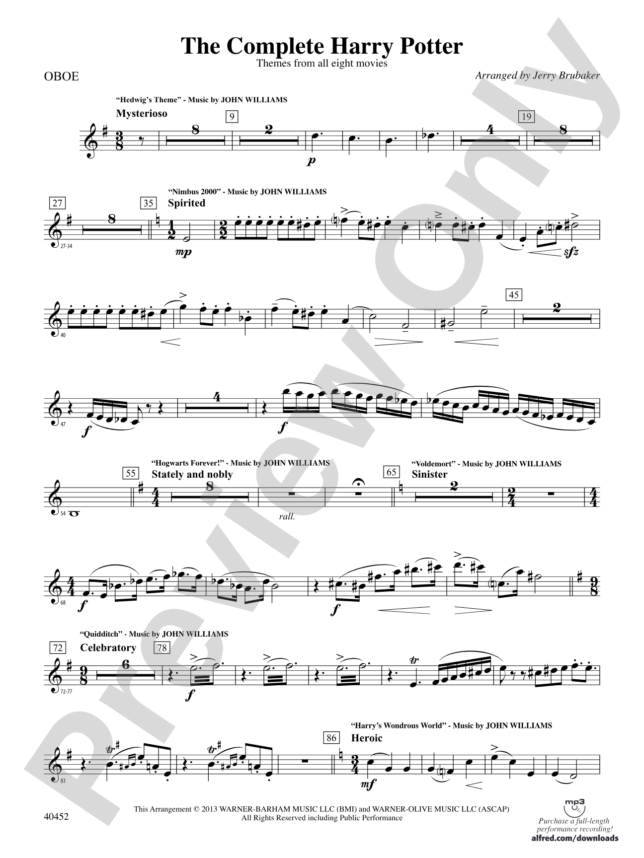 The Complete Harry Potter: Oboe
