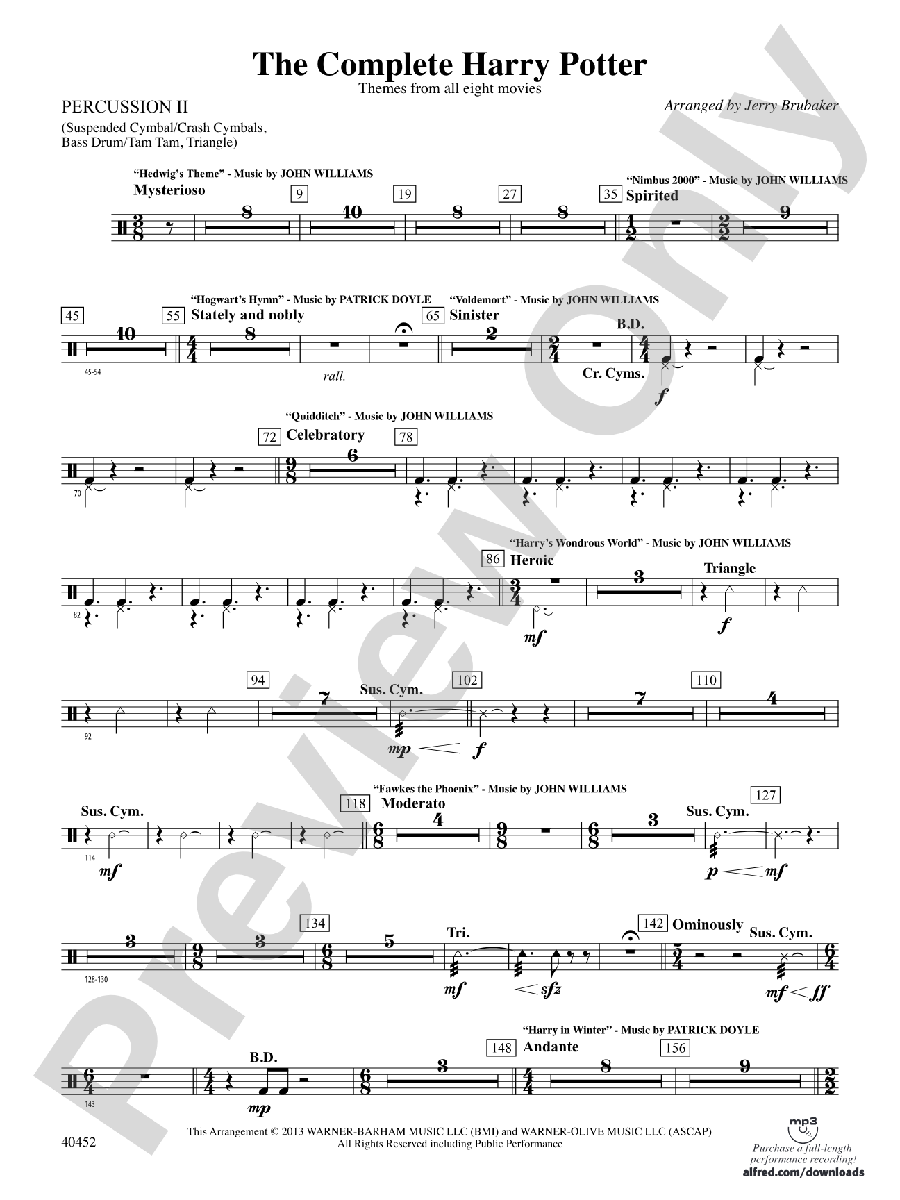 The Complete Harry Potter: 2nd Percussion