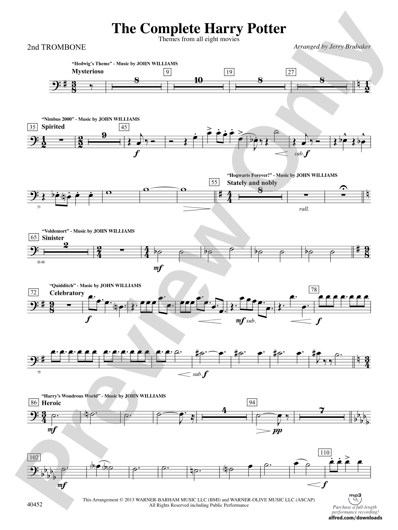 The Complete Harry Potter: 2nd Trombone