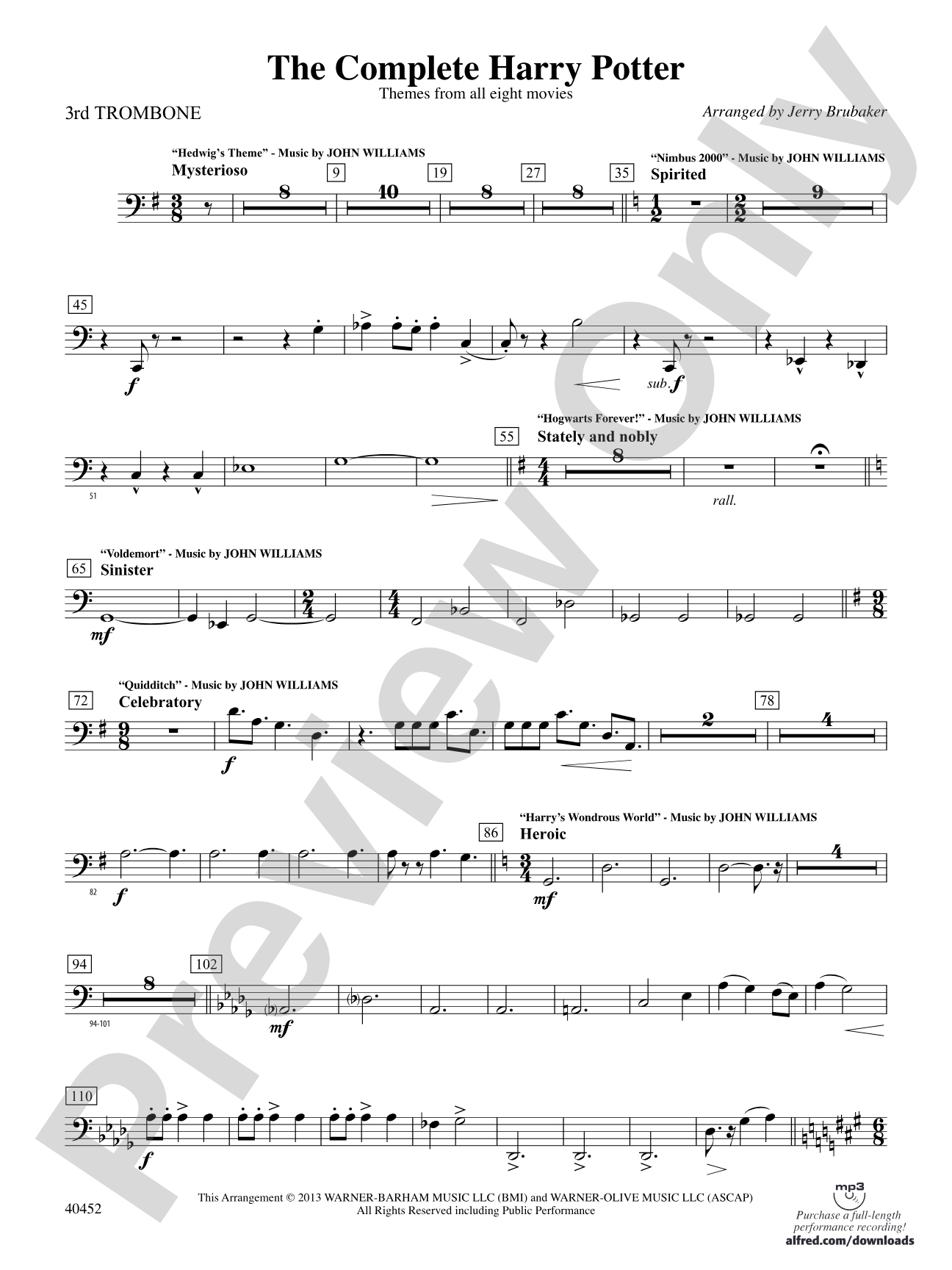 The Complete Harry Potter: 3rd Trombone