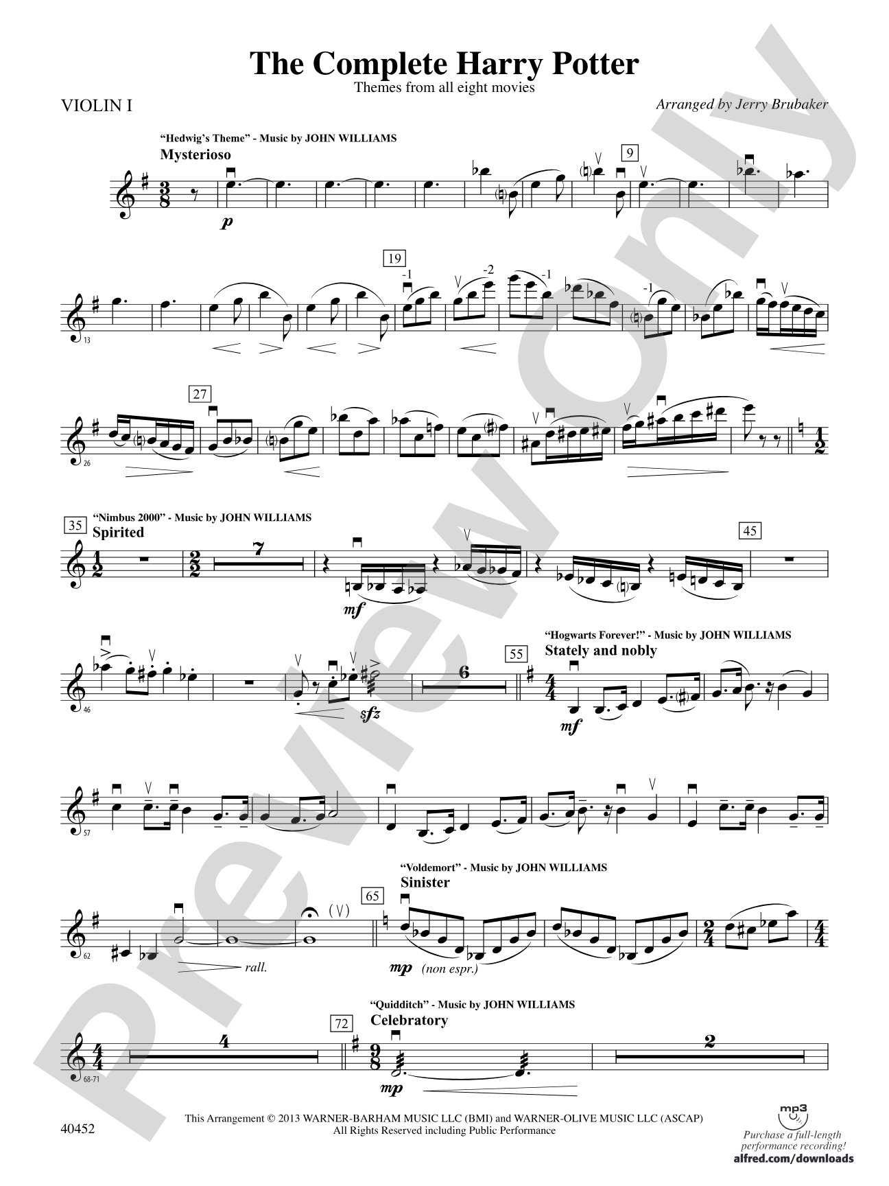 The Complete Harry Potter: 1st Violin