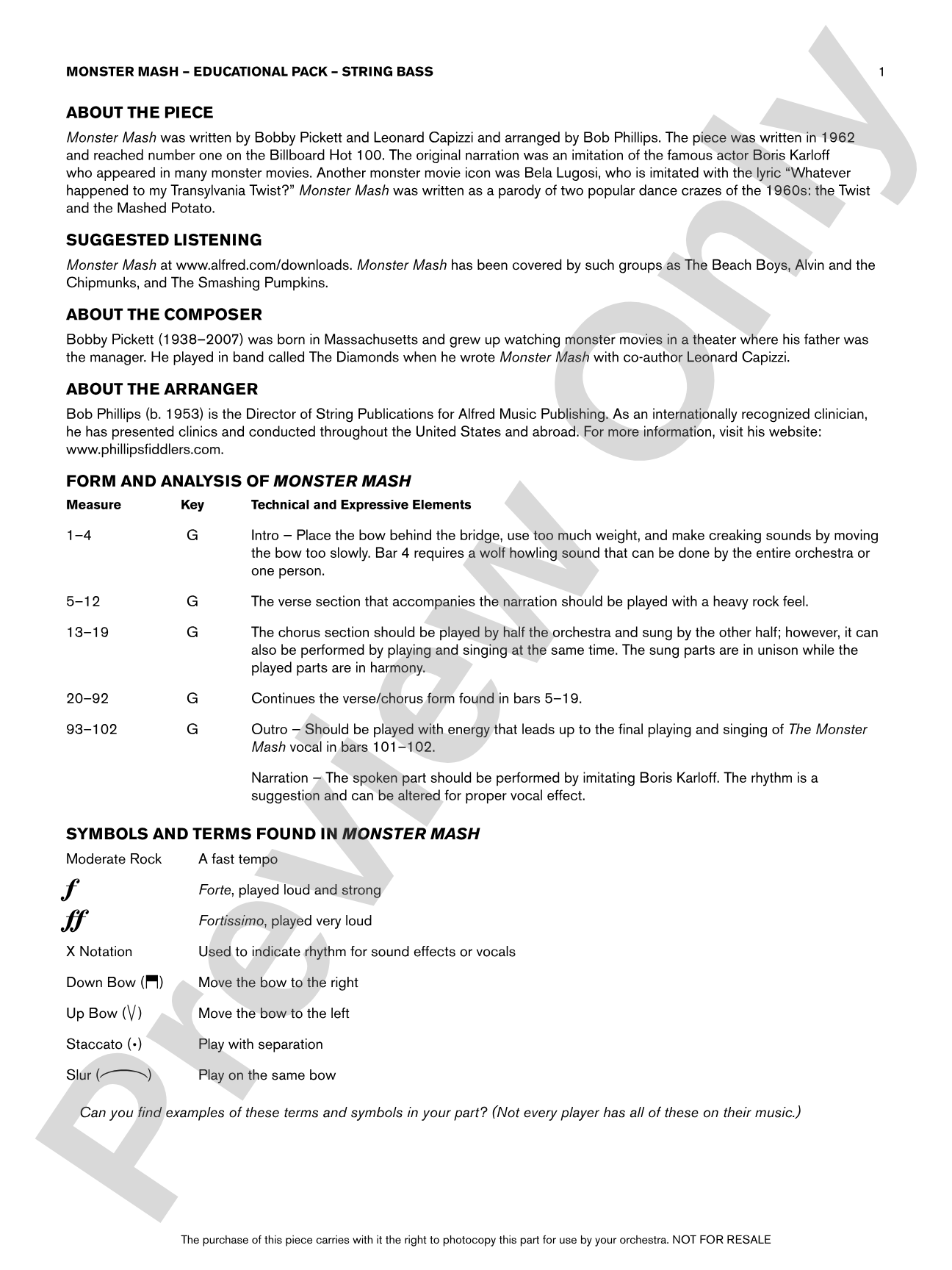 Monster Mash: Bass Educational Pack