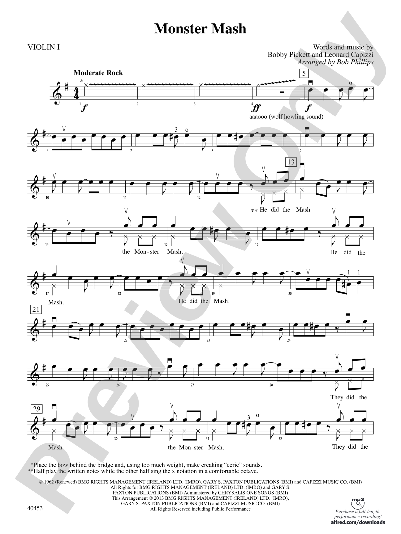 Monster Mash: 1st Violin