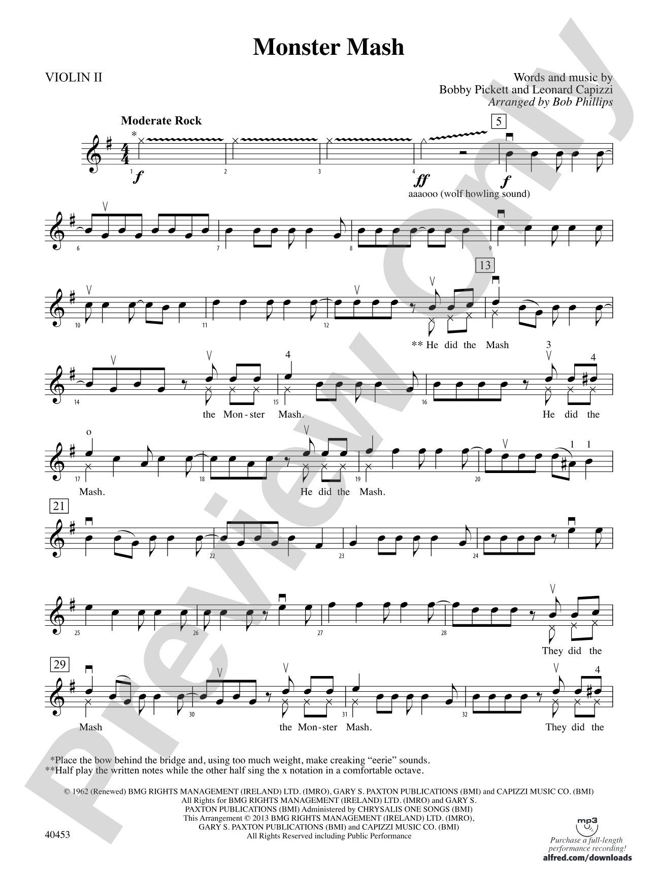 Monster Mash: 2nd Violin