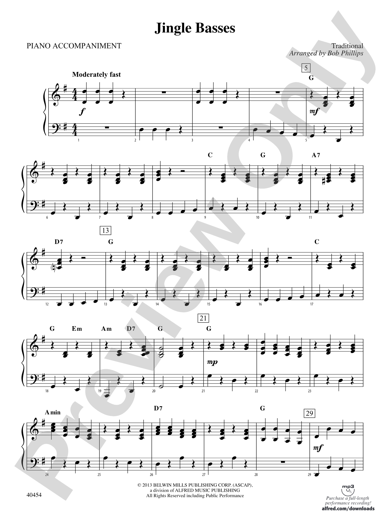 Jingle Basses: Piano Accompaniment