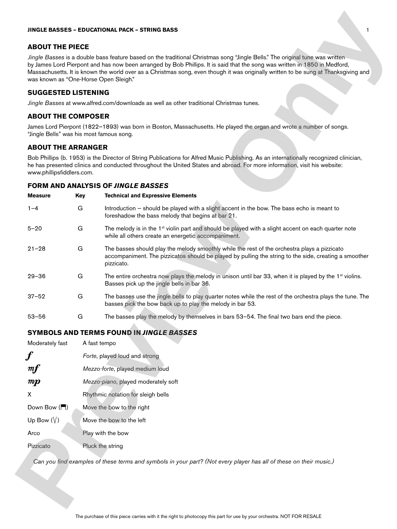 Jingle Basses: Bass Educational Pack