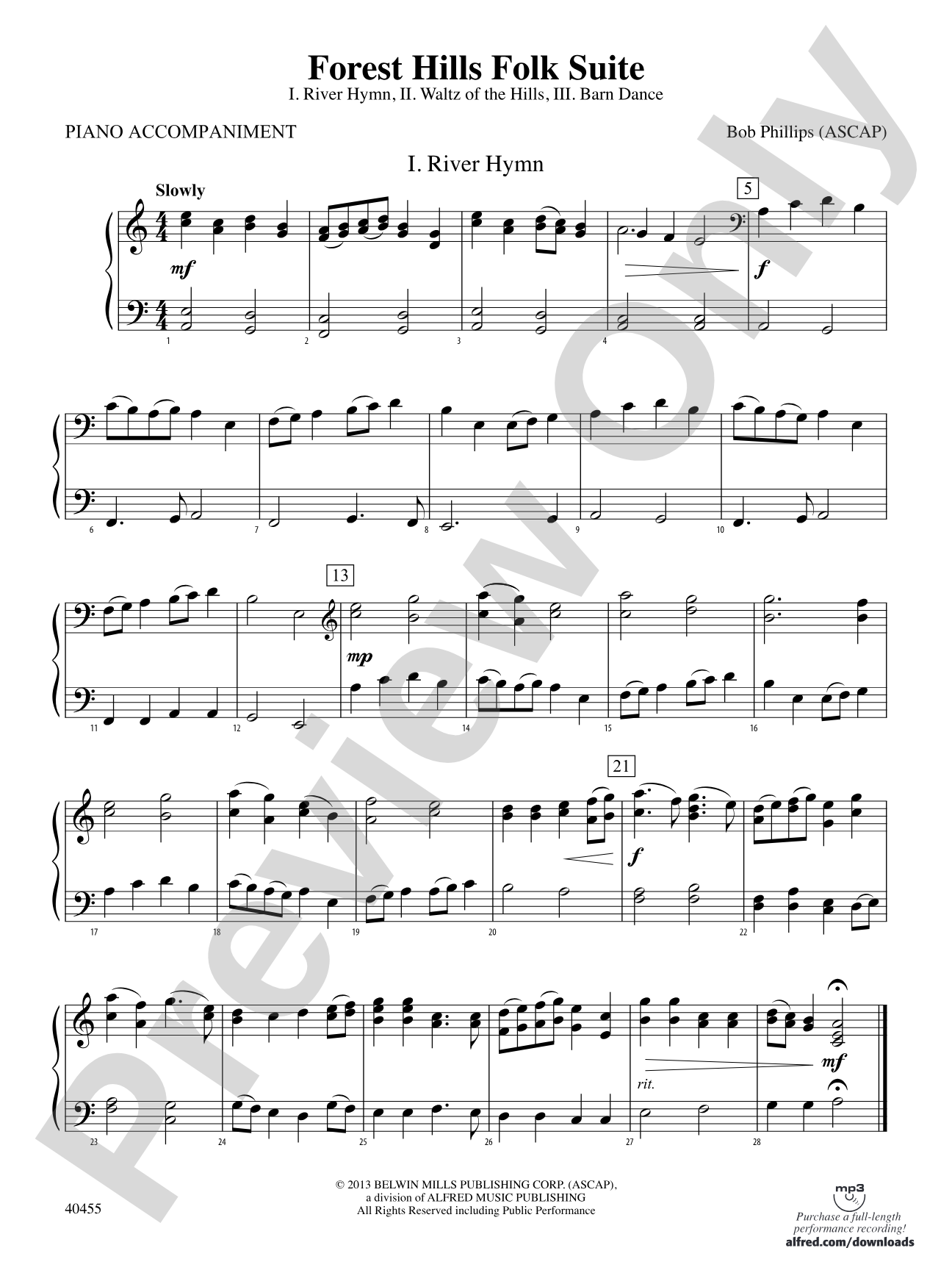 Forest Hills Folk Suite: Piano Accompaniment