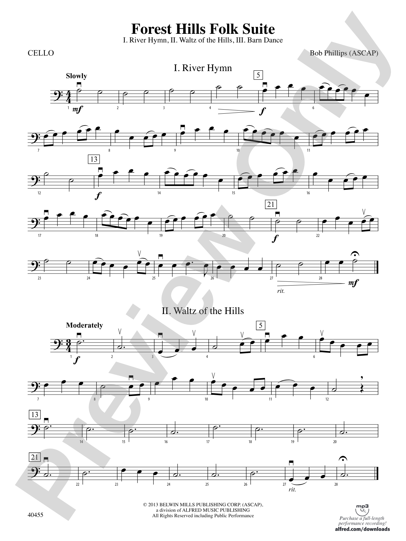 Forest Hills Folk Suite: Cello