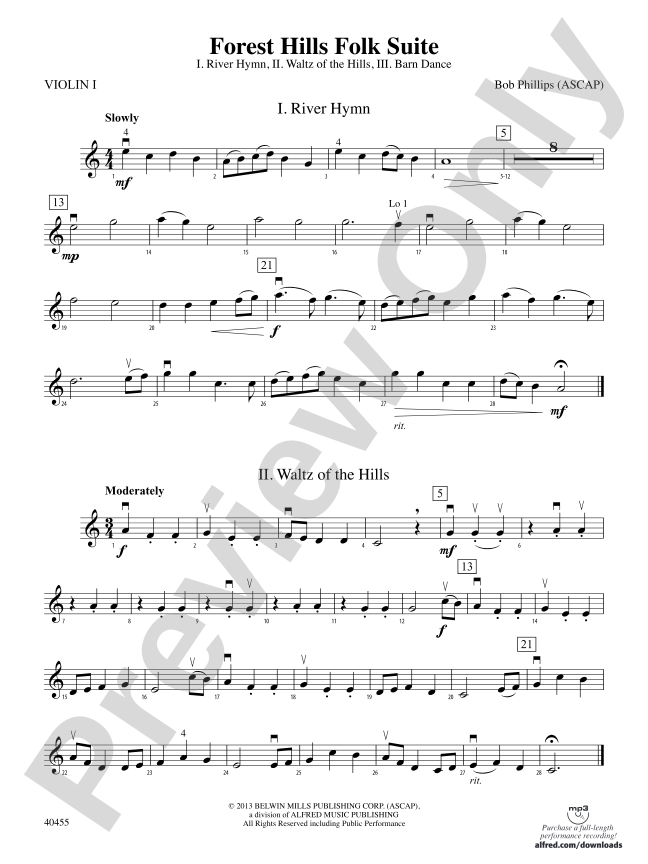 Forest Hills Folk Suite: 1st Violin
