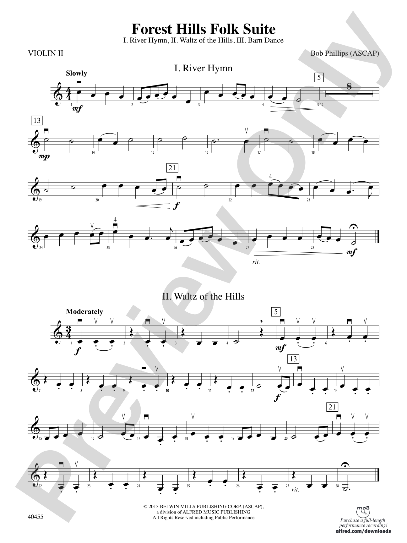 Forest Hills Folk Suite: 2nd Violin