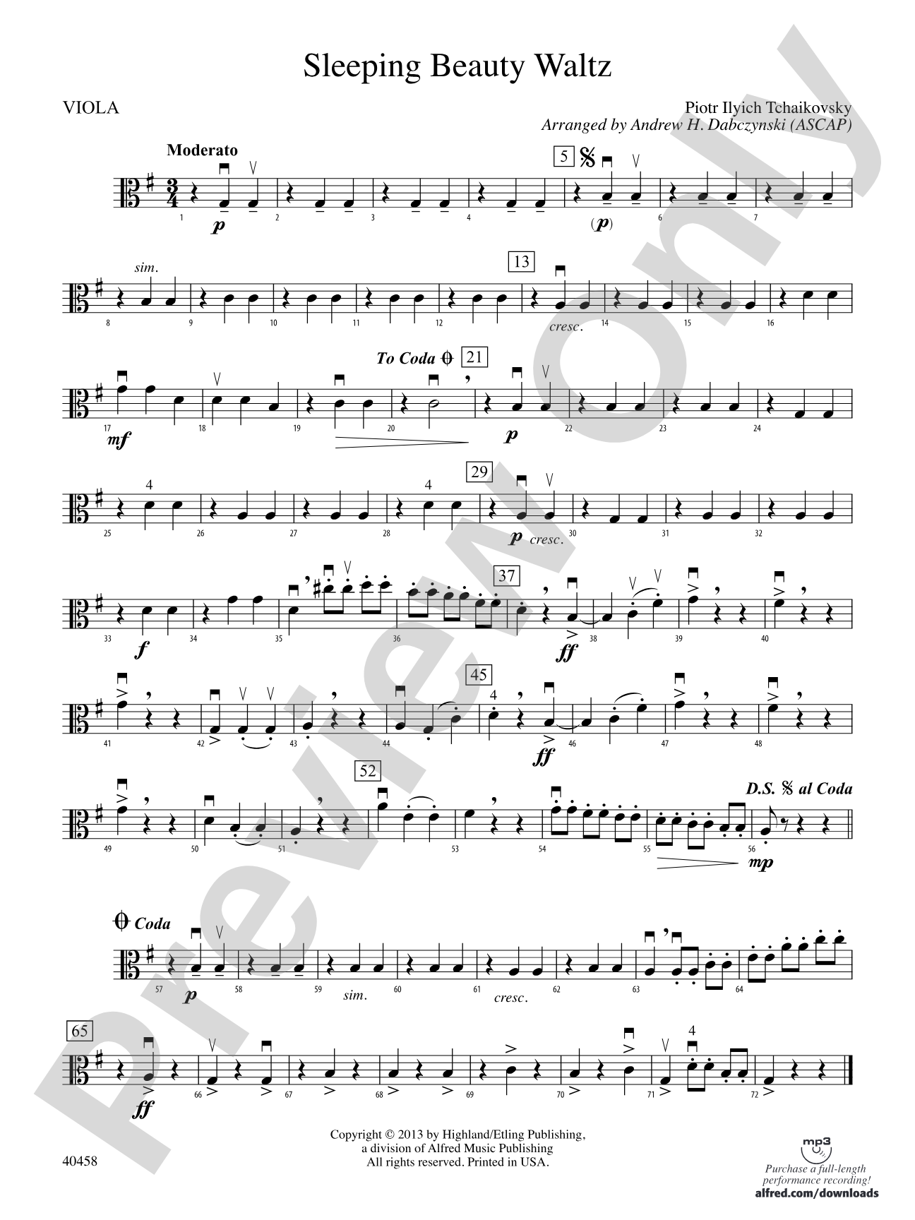Sleeping Beauty Waltz: Viola
