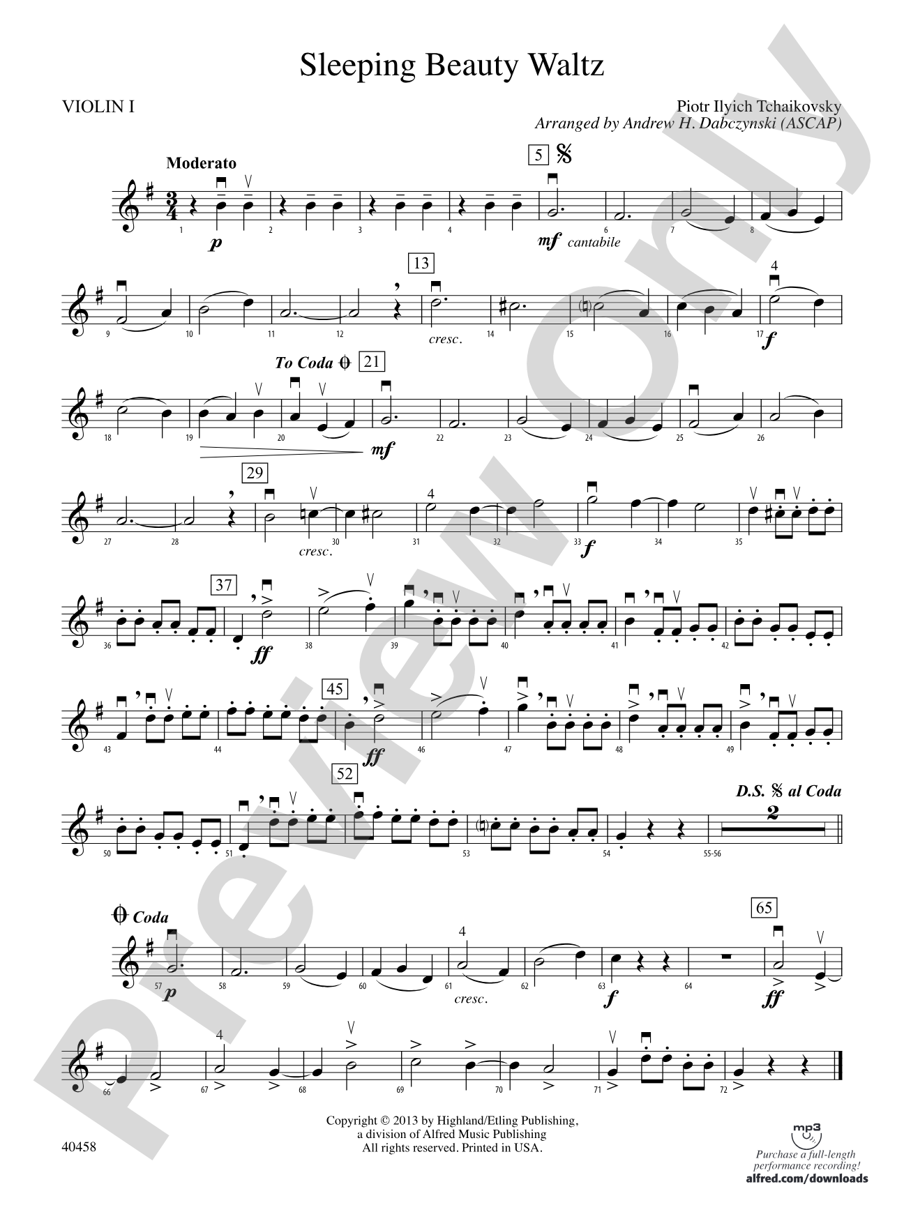 Sleeping Beauty Waltz: 1st Violin
