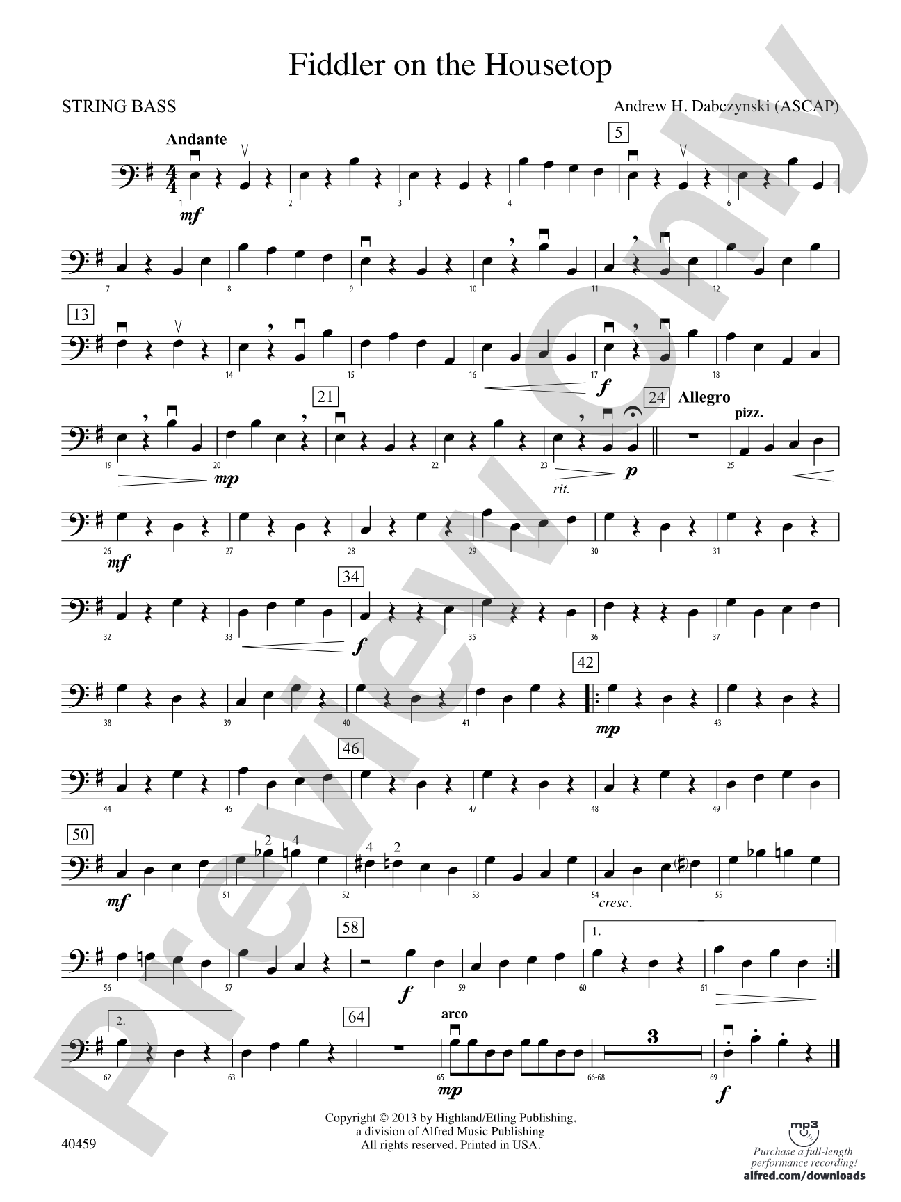 Fiddler on the Housetop: String Bass