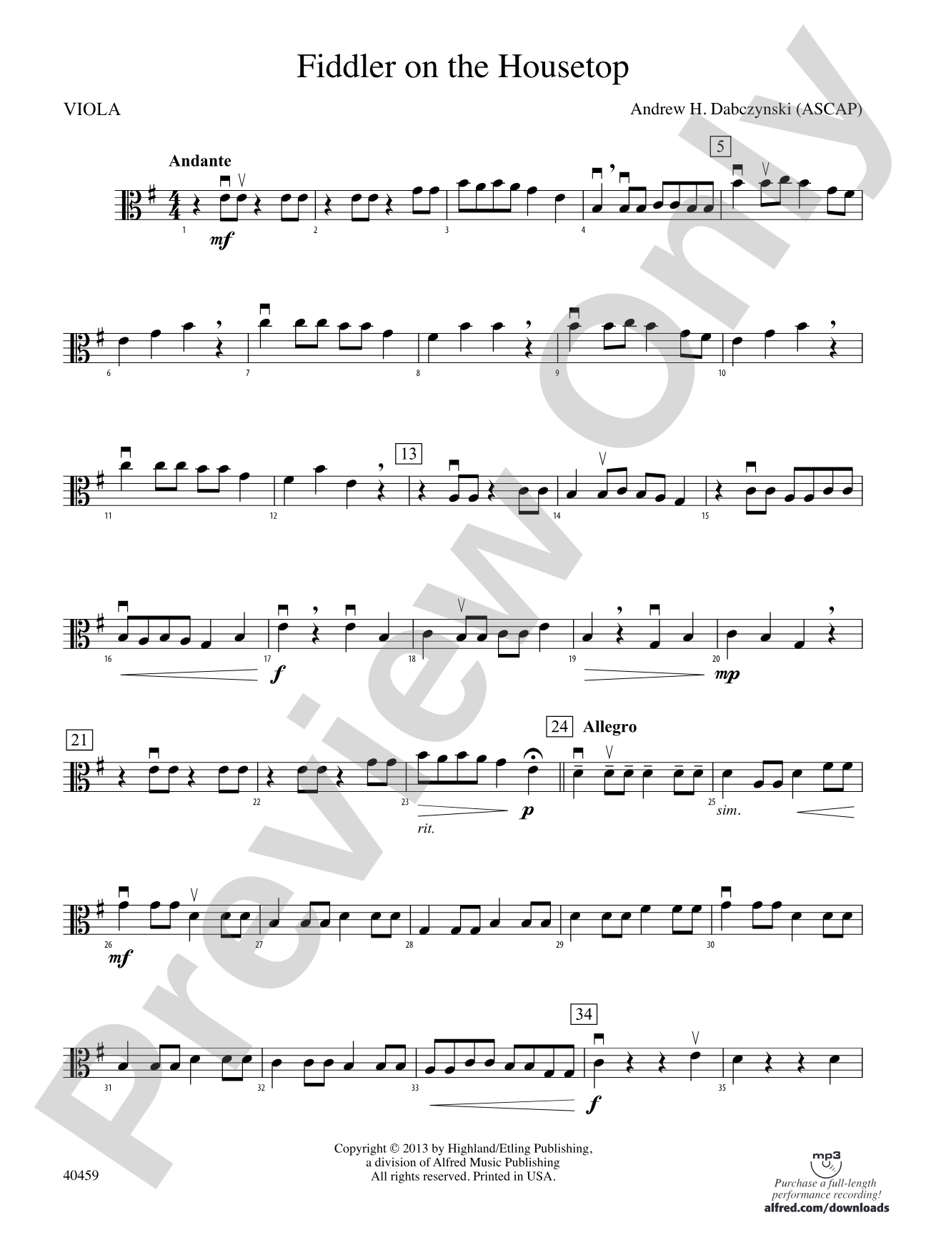 Fiddler on the Housetop: Viola