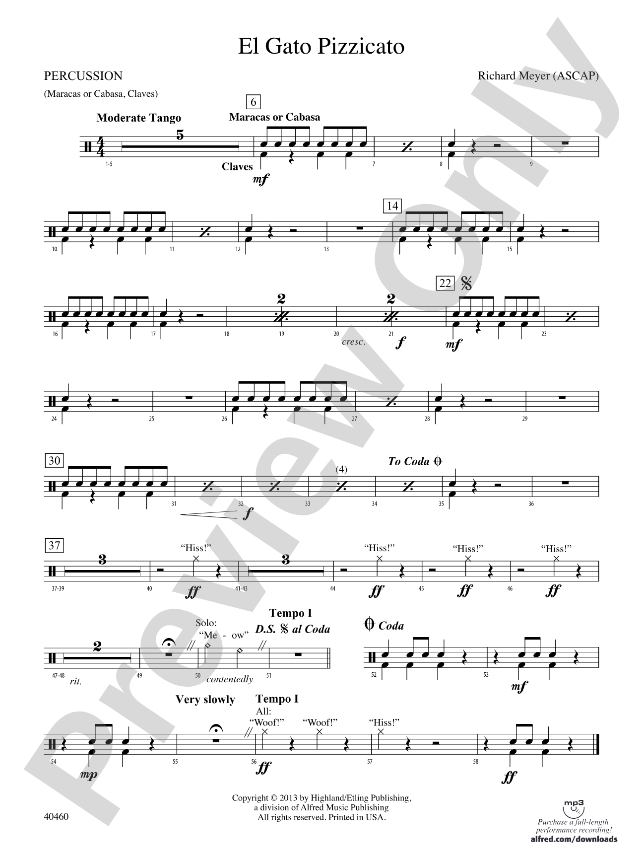 El Gato Pizzicato: 1st Percussion