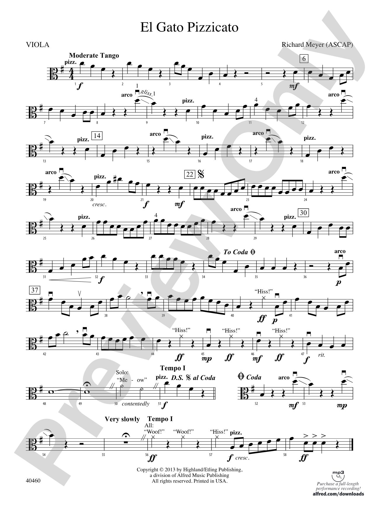El Gato Pizzicato: Viola