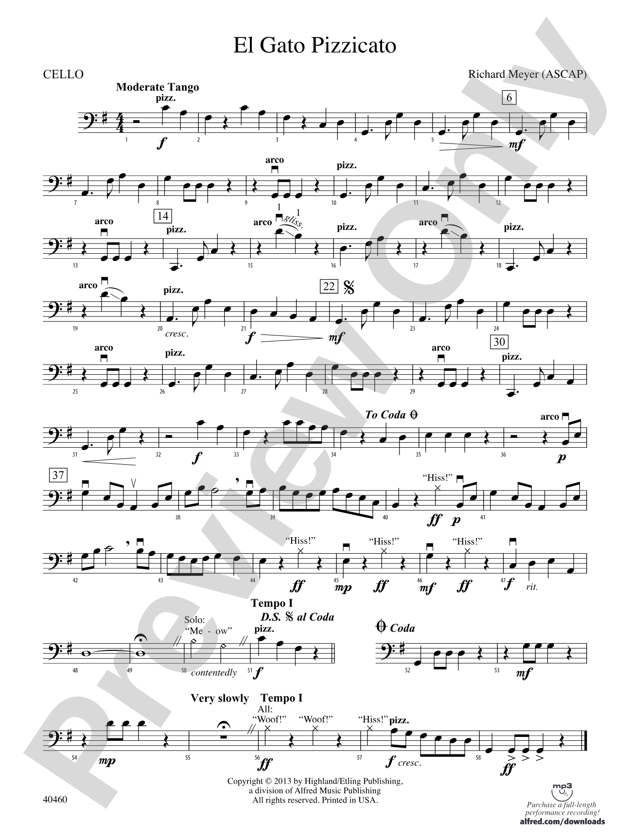 El Gato Pizzicato: Cello