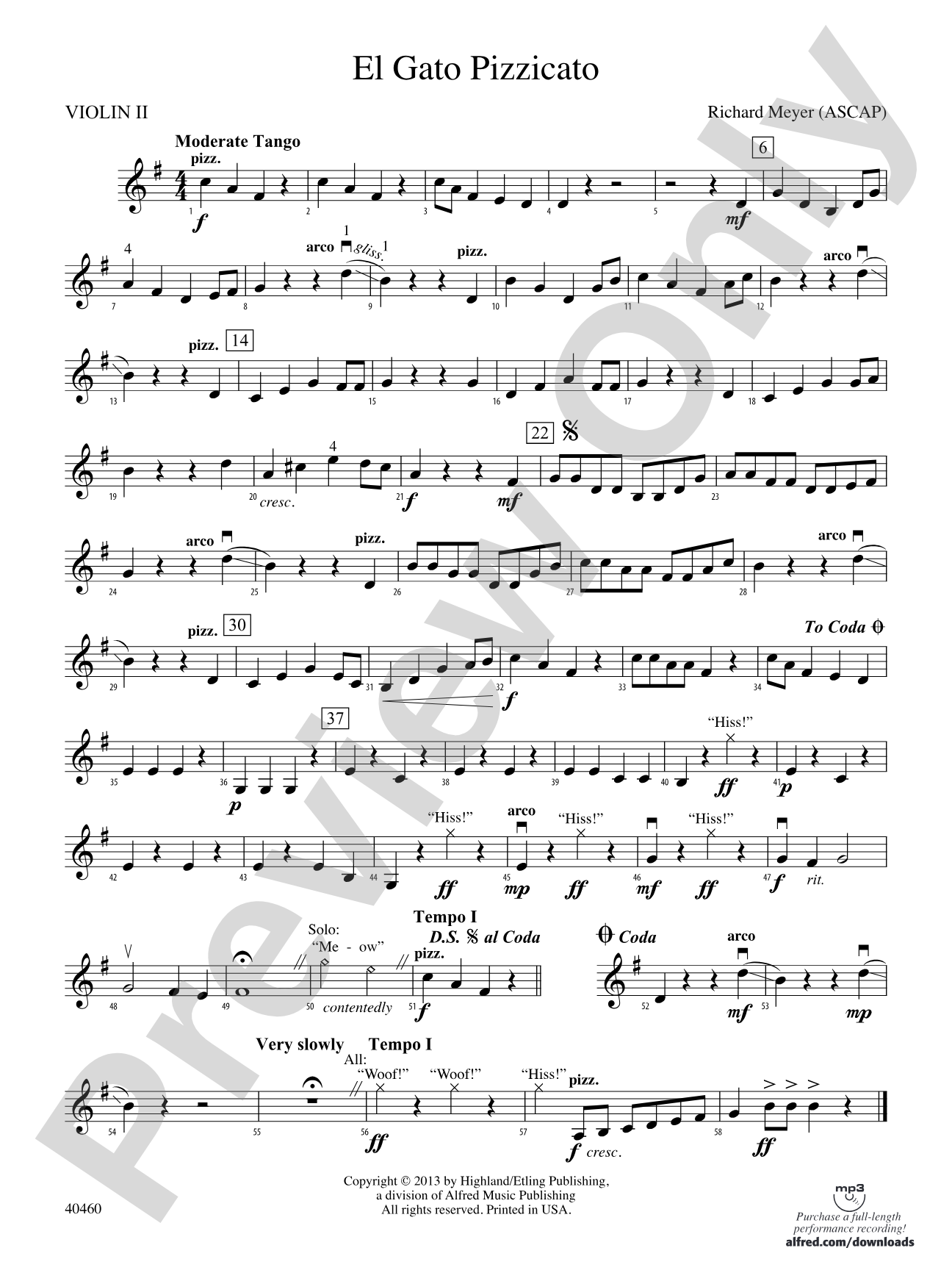 El Gato Pizzicato: 2nd Violin