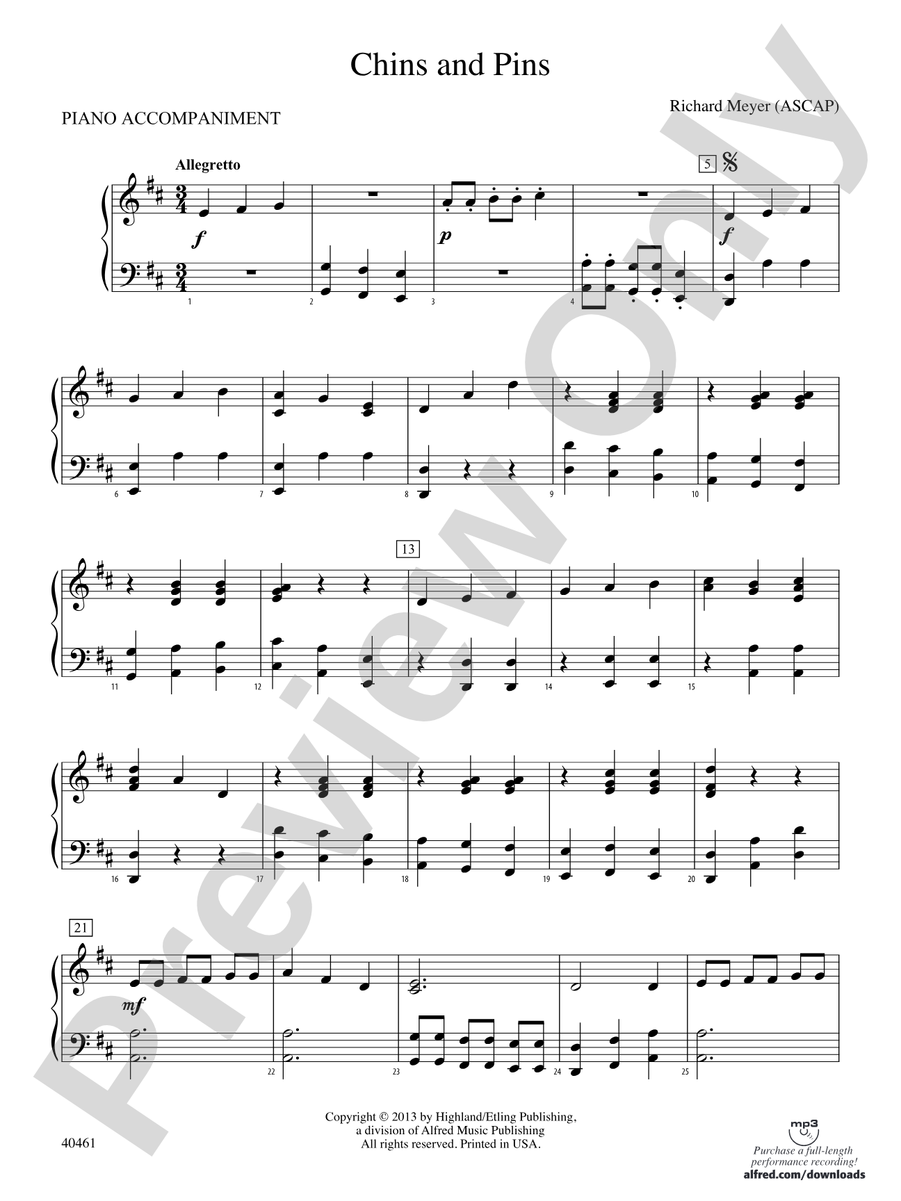 Chins and Pins: Piano Accompaniment