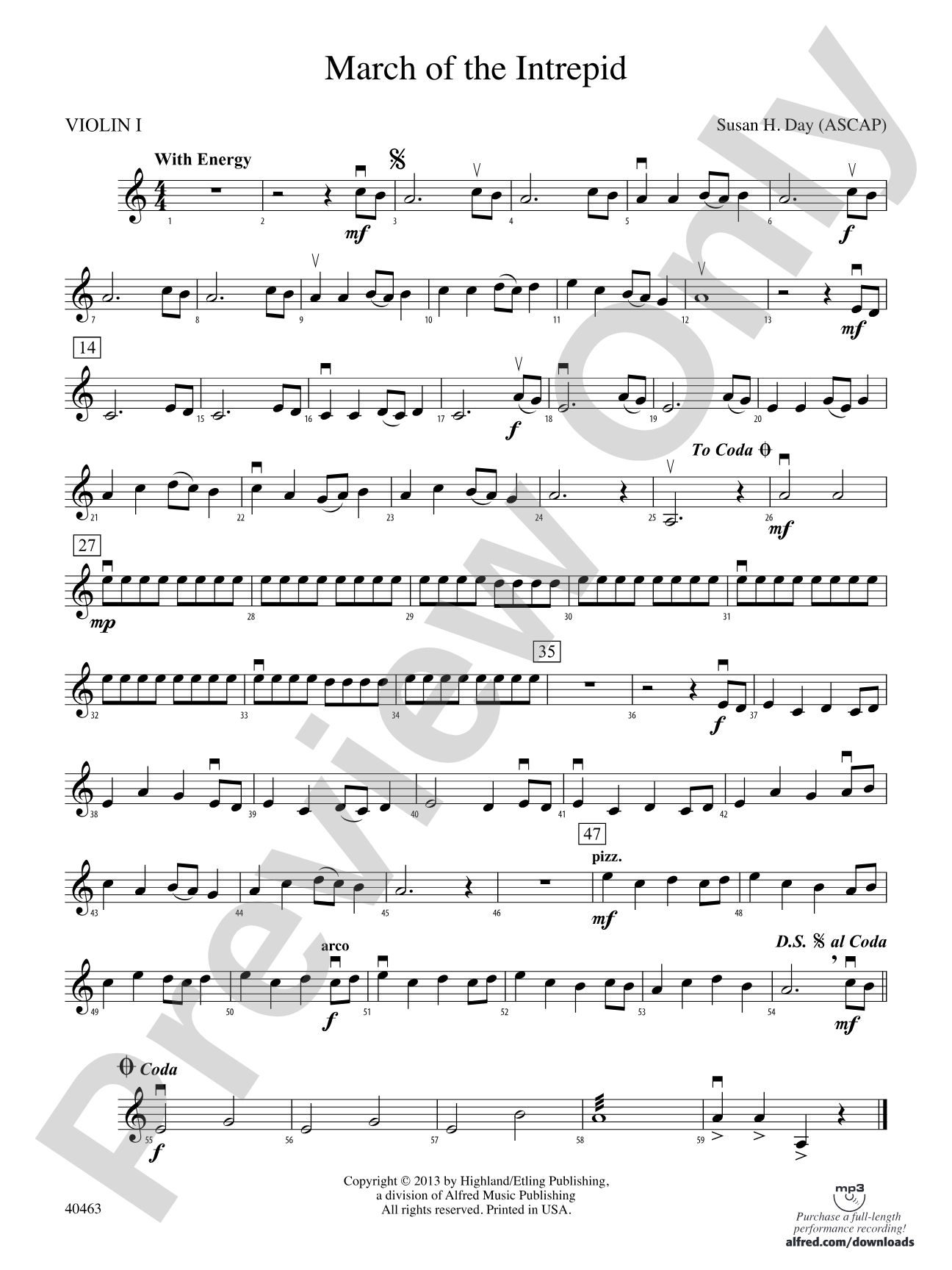 March of the Intrepid: 1st Violin