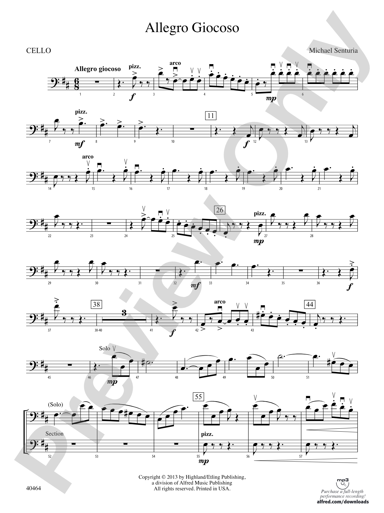 Allegro Giocoso: Cello