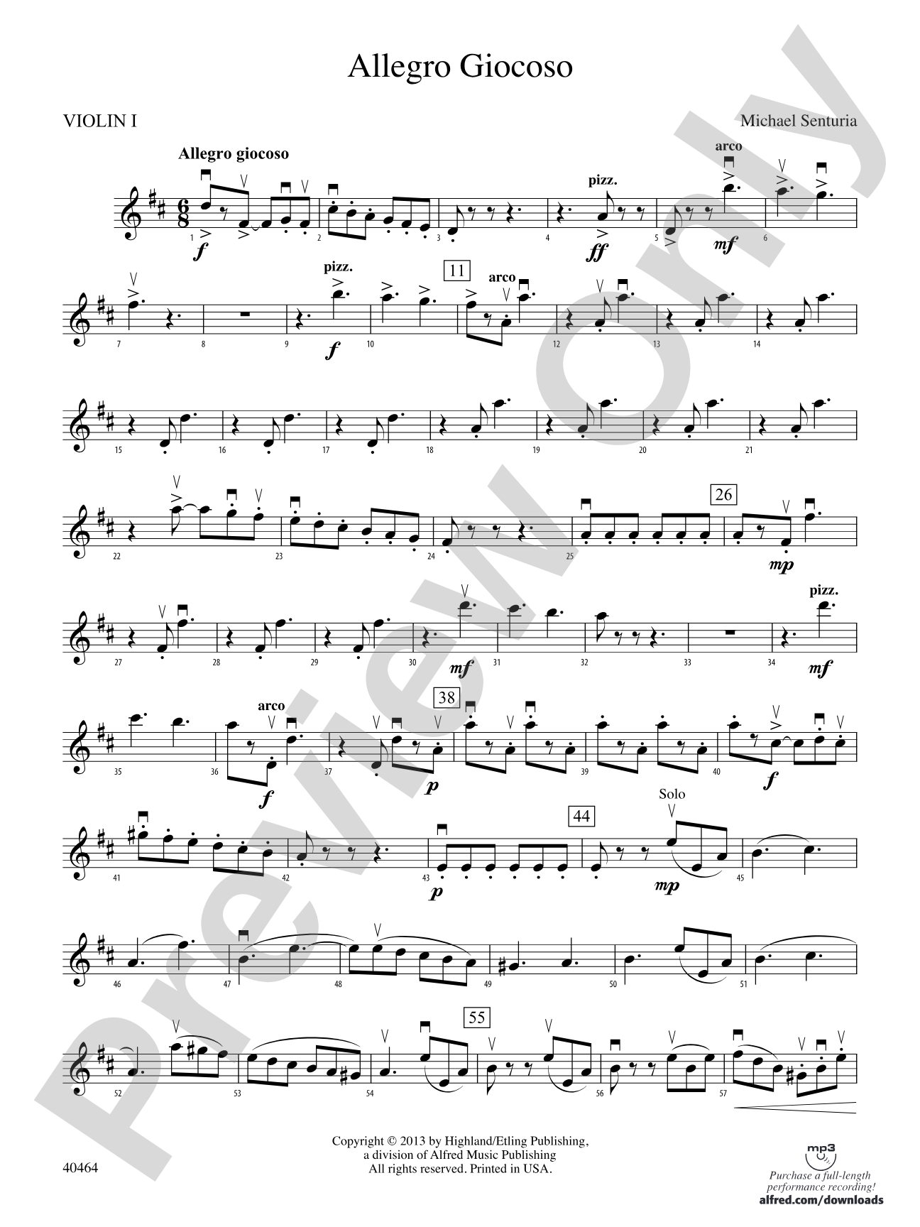 Allegro Giocoso: 1st Violin