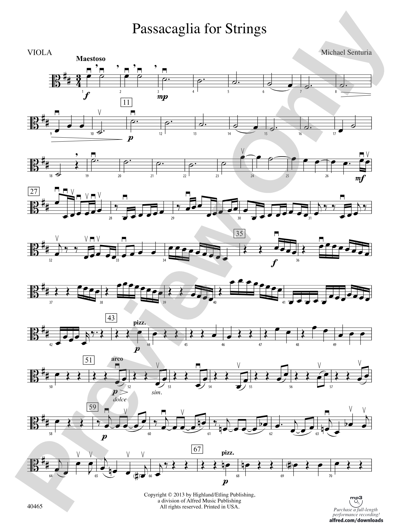 Passacaglia for Strings: Viola