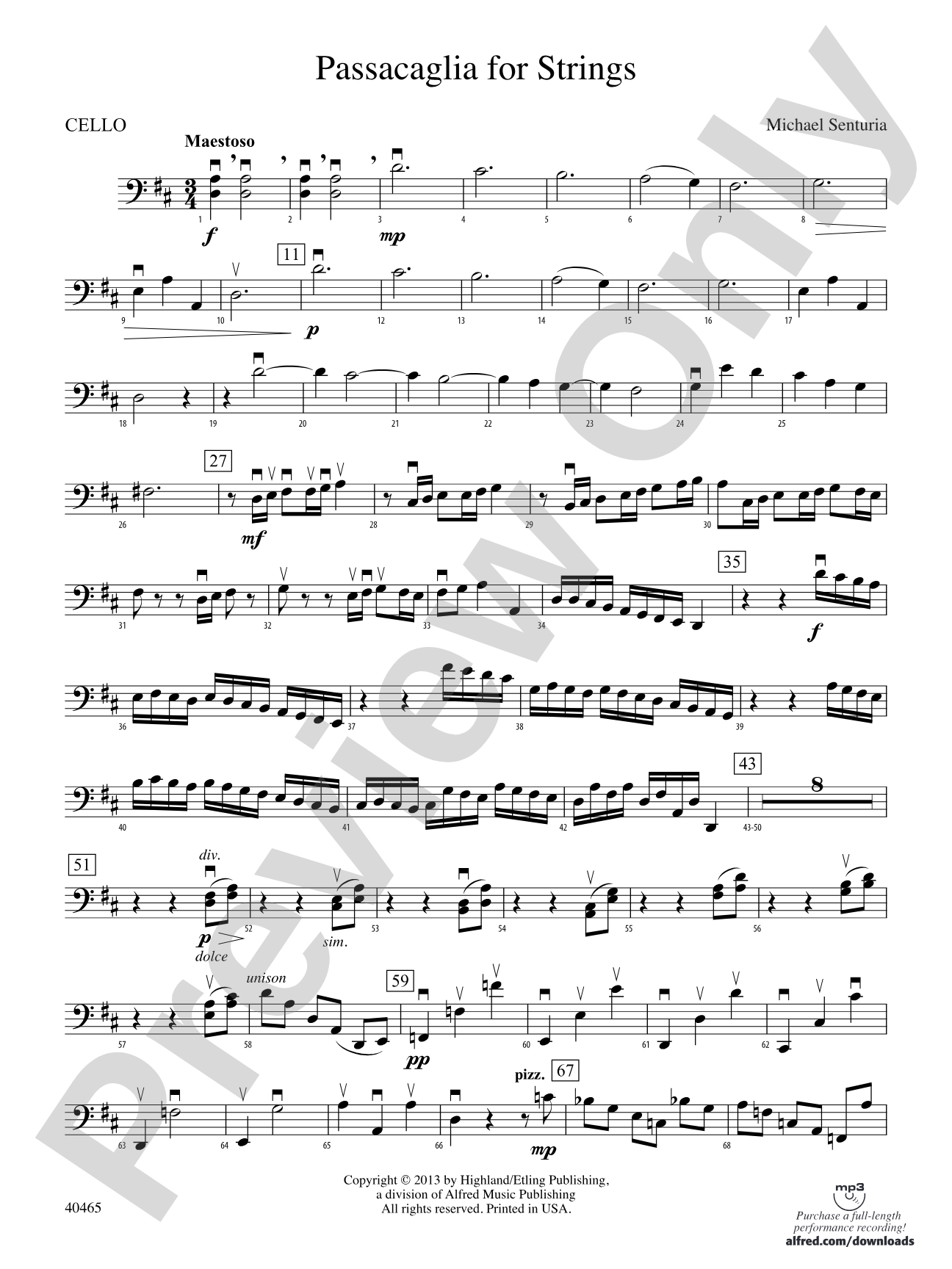 Passacaglia for Strings: Cello