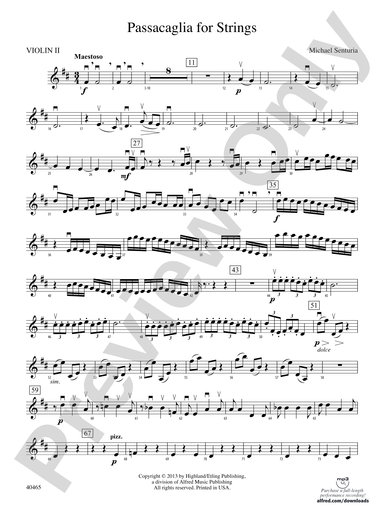 Passacaglia for Strings: 2nd Violin