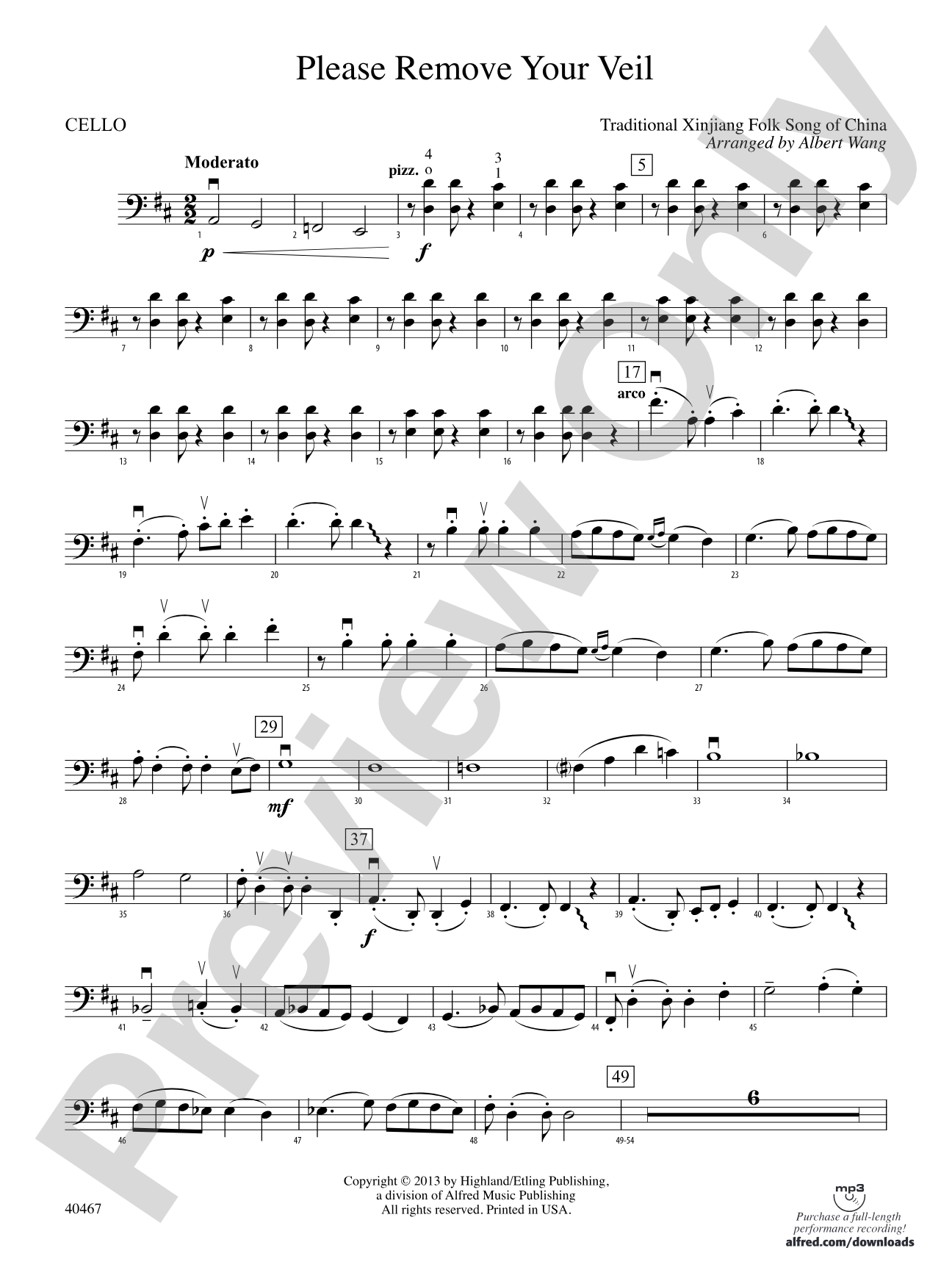 Please Remove Your Veil: Cello