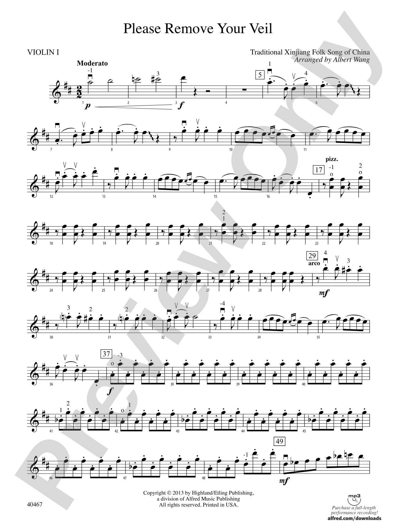 Please Remove Your Veil: 1st Violin