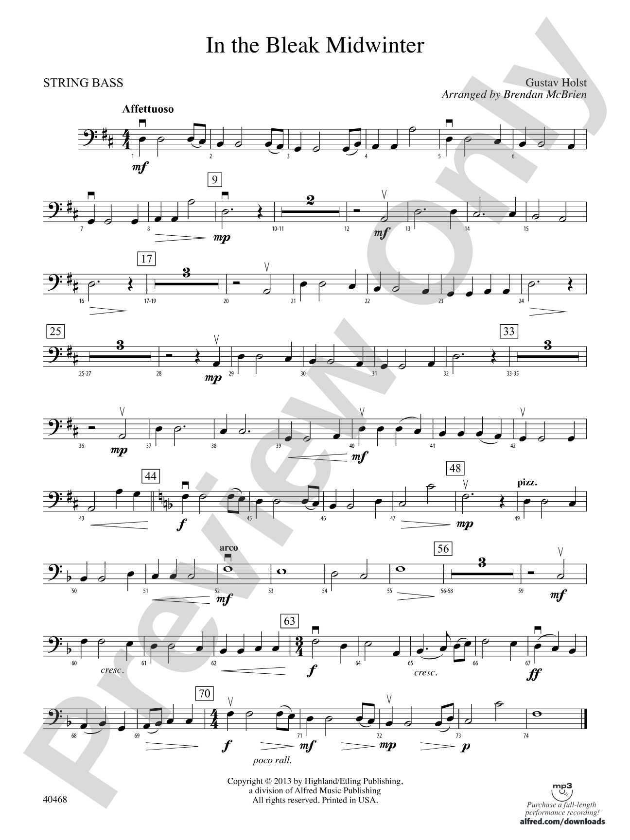 In the Bleak Midwinter: String Bass