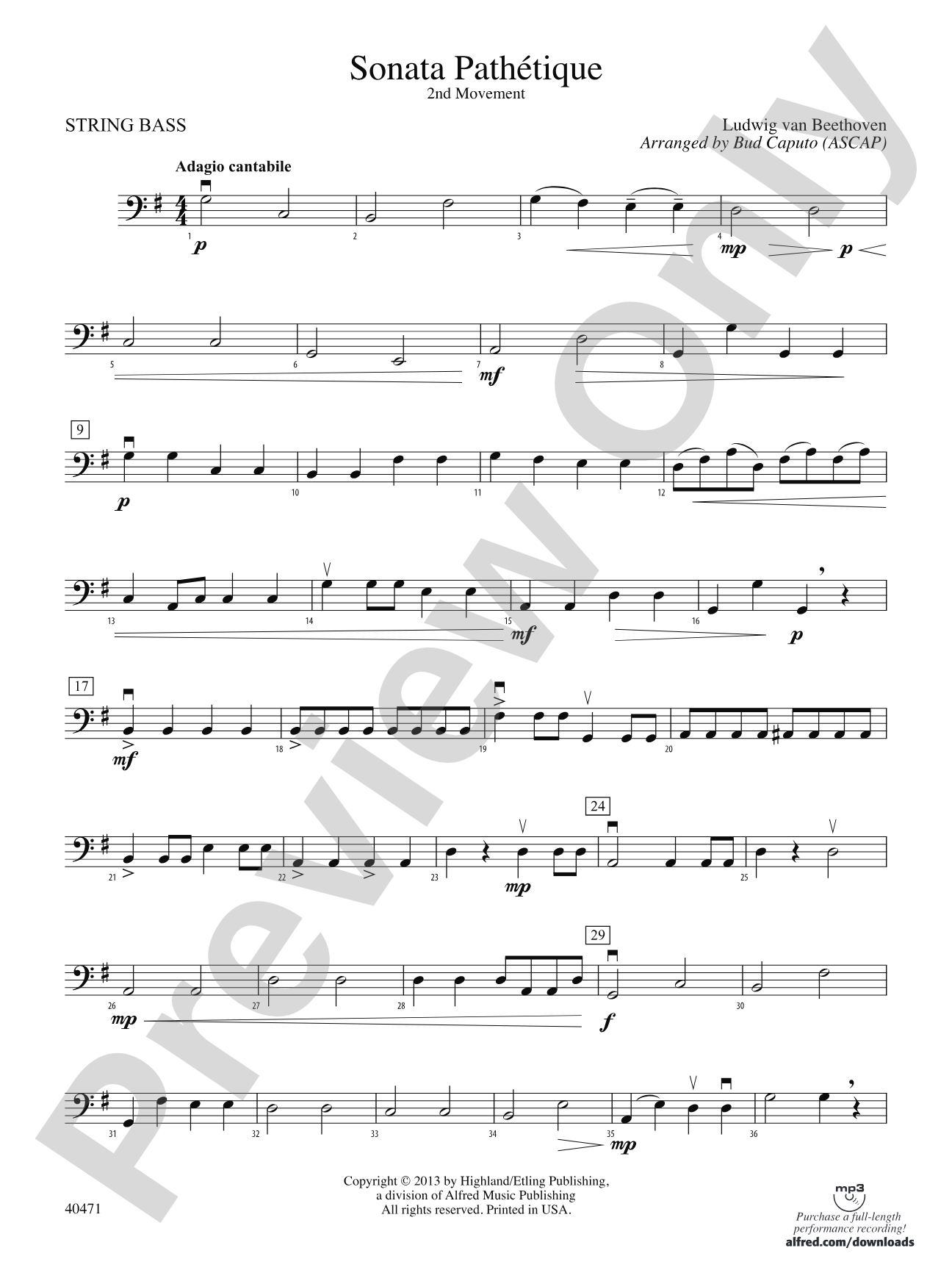 Sonata Pathetique: String Bass
