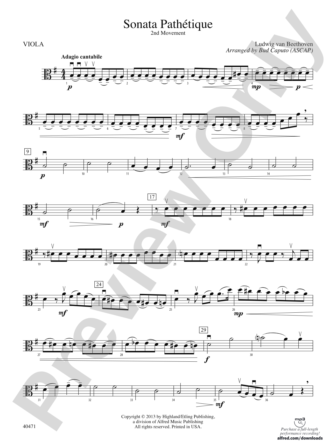 Sonata Pathetique: Viola