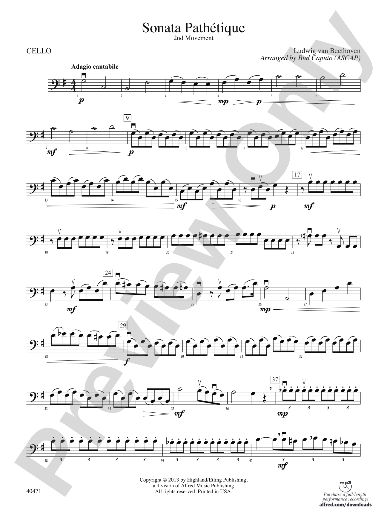 Sonata Pathetique: Cello