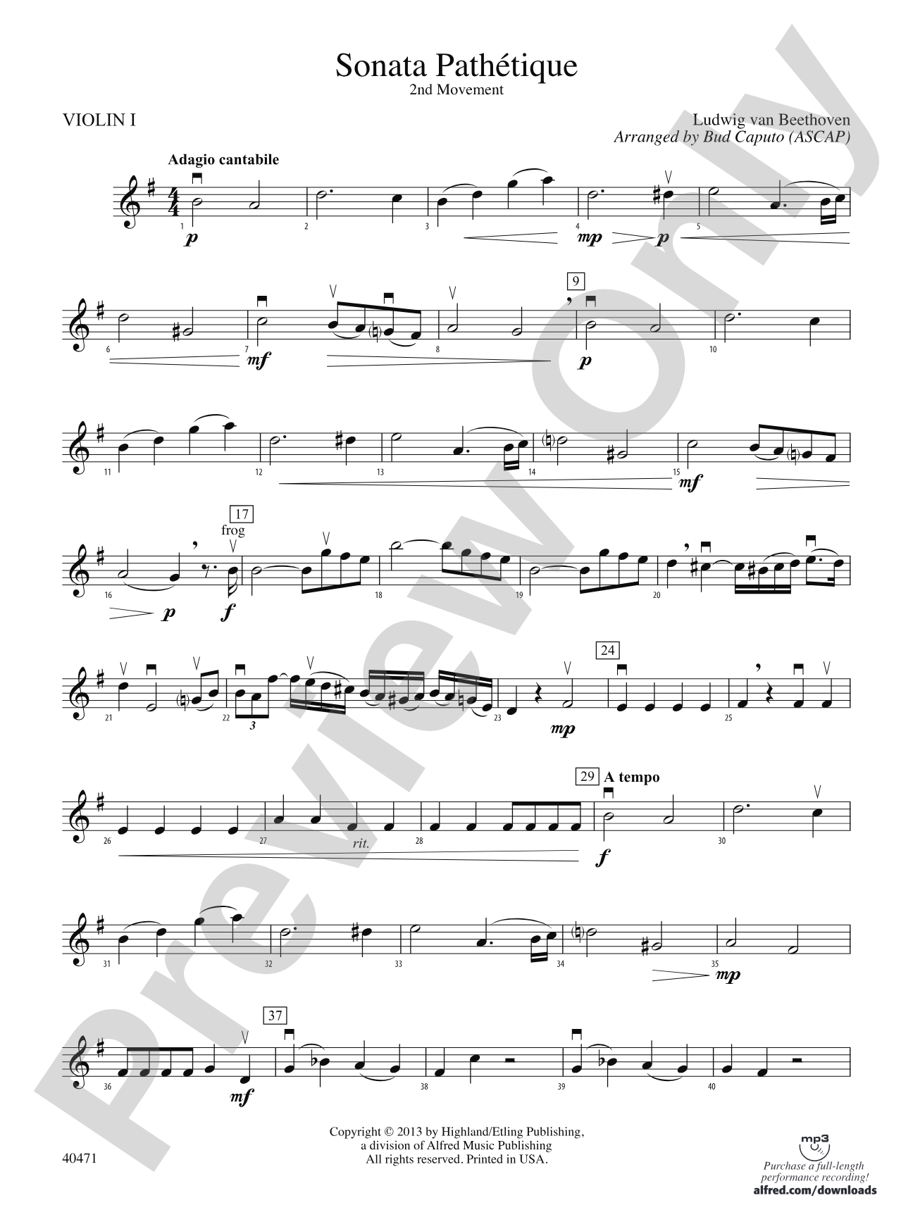 Sonata Pathetique: 1st Violin