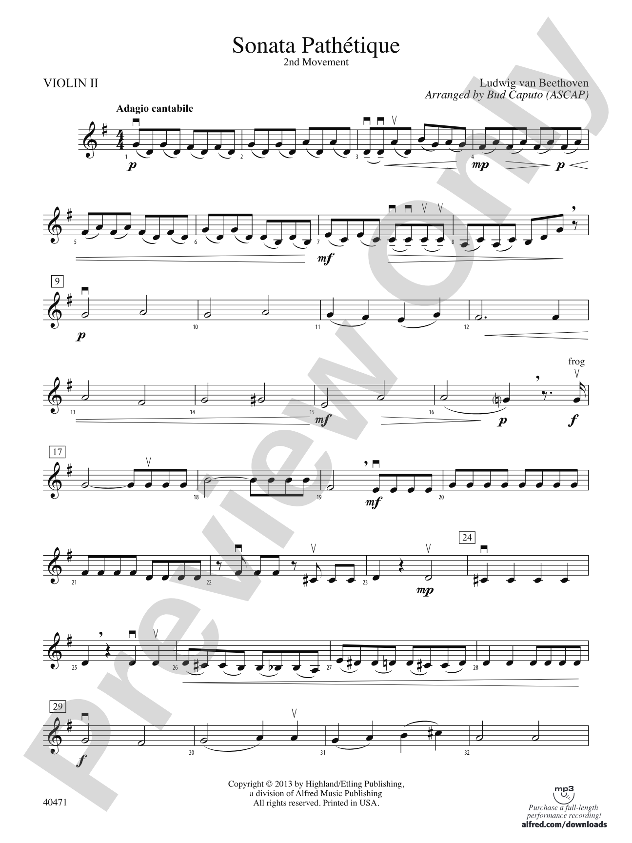 Sonata Pathetique: 2nd Violin