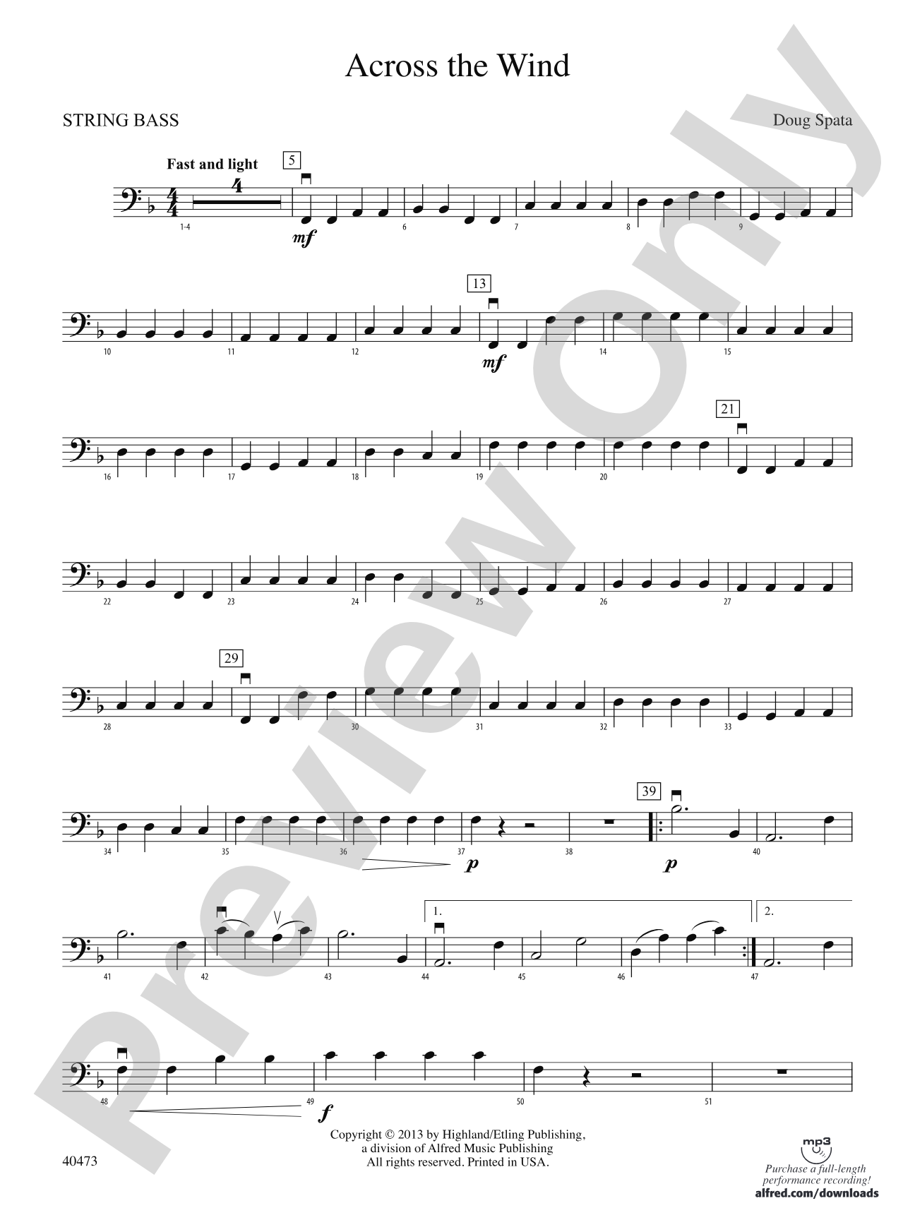 Across the Wind: String Bass